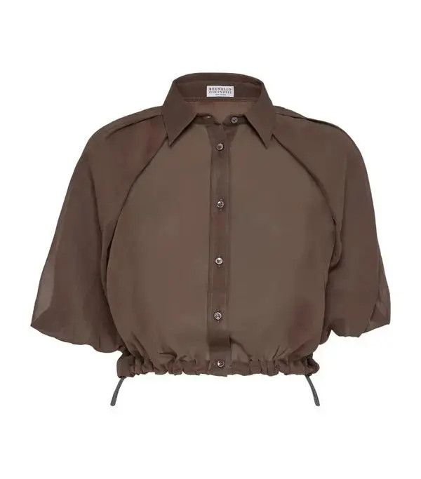 Brunello Cucinelli o1w1db10825 Blouse in Dark Brown Size M / US 6-8 / IT 42-44 - 1 Thumbnail