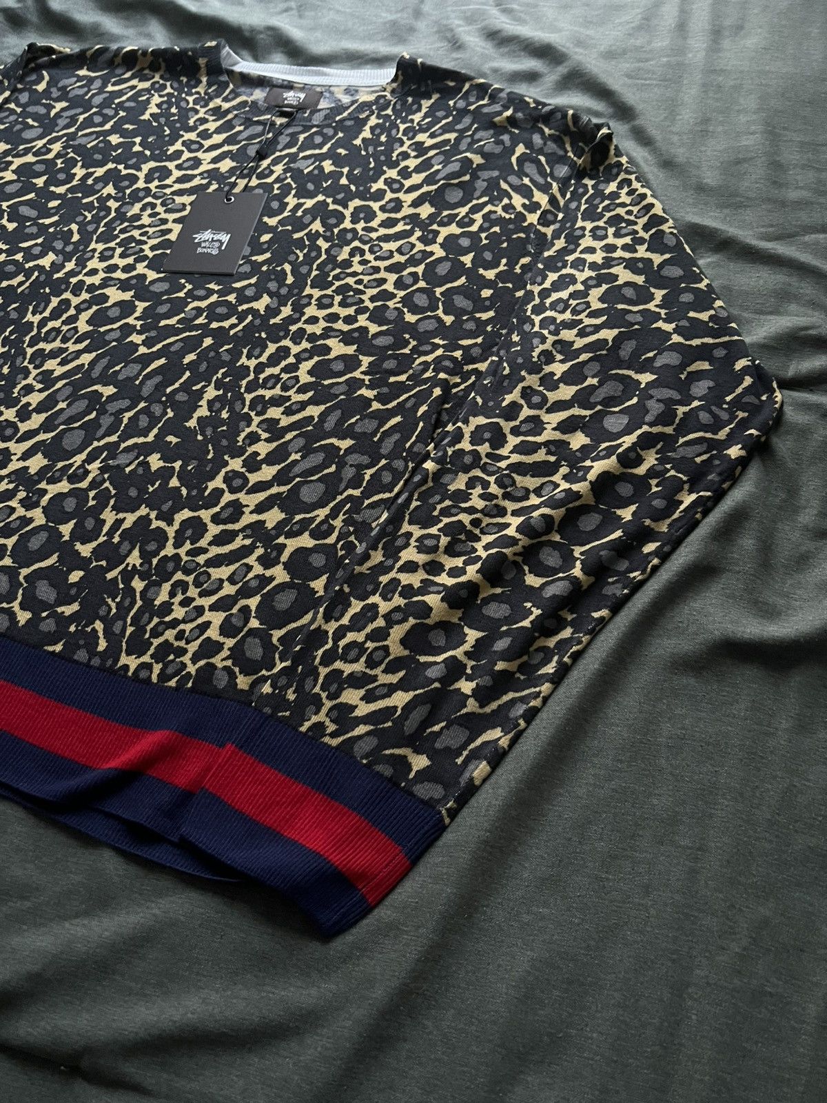 Stussy Wales Bonner Leopard Sweater Size Large