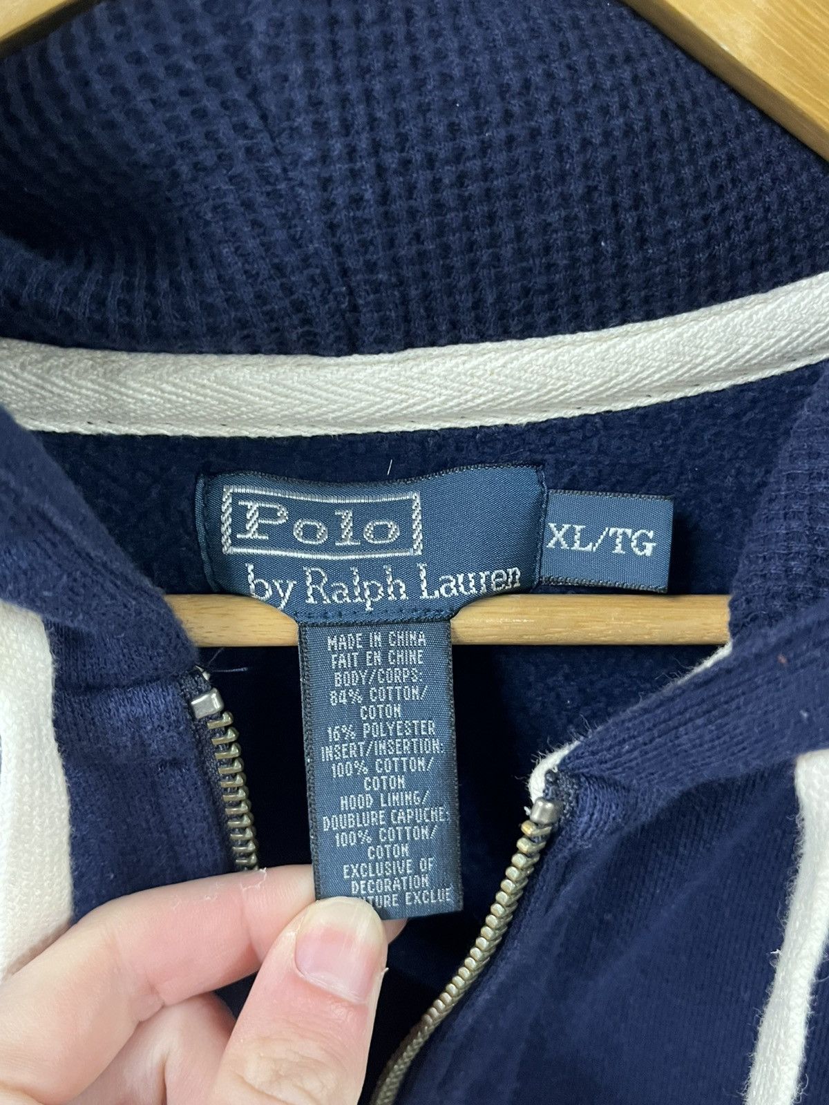 Polo Ralph Lauren Polo Ralph Lauren vintage zip up hoodie thermal lined Size US XL / EU 56 / 4 - 6 Thumbnail