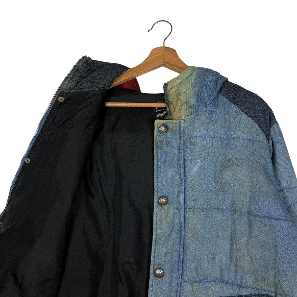 Blue Blue Japan 📌Vintage Denim Chore Biker Jacket Roky Indigo Zipper Size US L / EU 52-54 / 3 - 15 Thumbnail