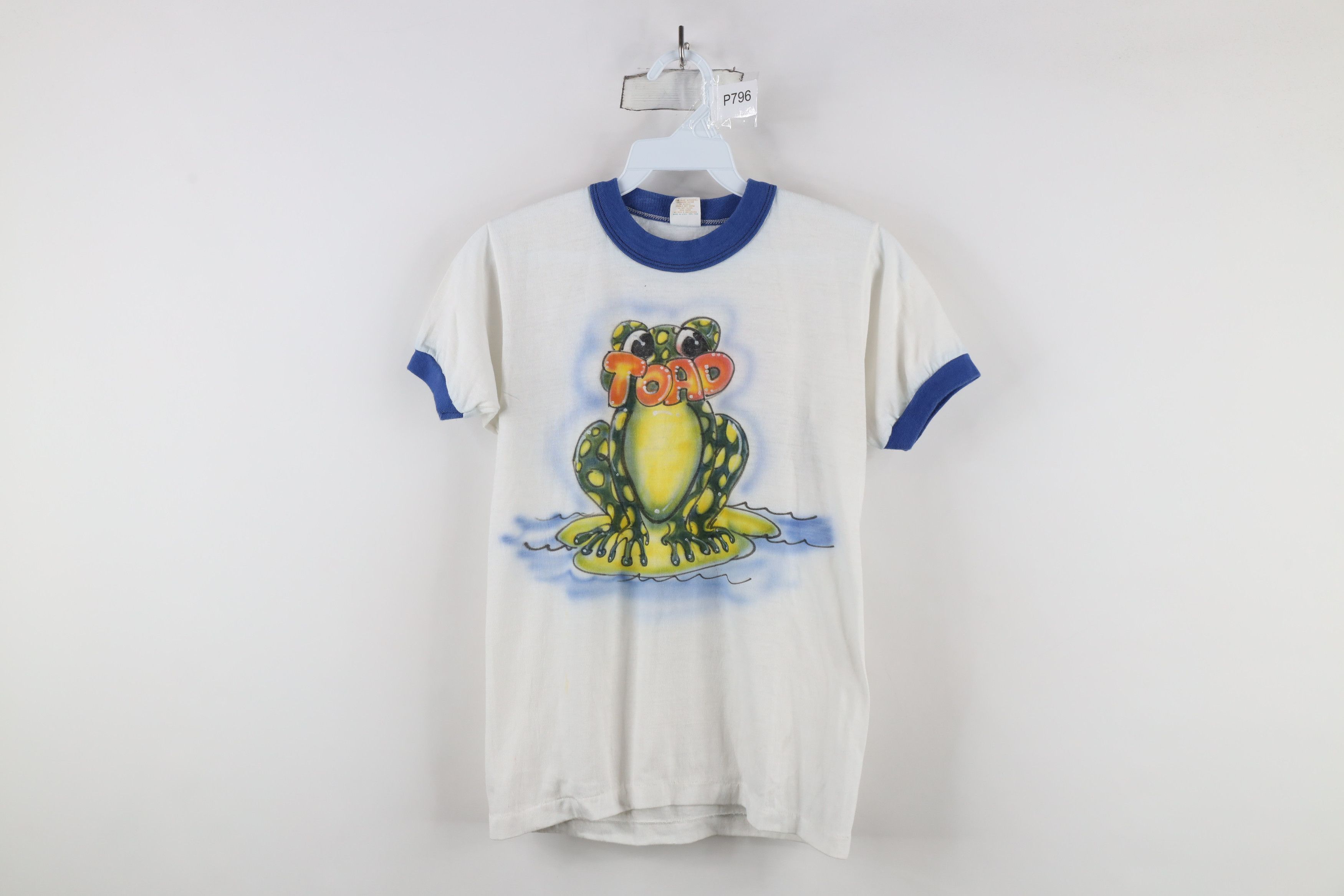 Vintage Vintage 70s Streetwear Toad Airbrushed Ringer T-Shirt USA Size S / US 4 / IT 40 - 1 Thumbnail