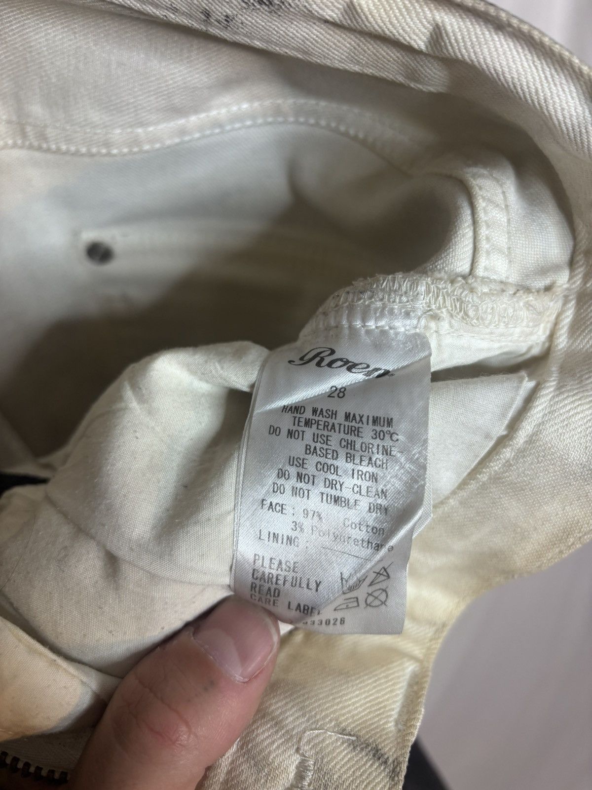 Roen Roen Japanese Label Waxed & Hand-Distressed Denim – Size S/M Size US 28 / EU 44 - 5 Thumbnail