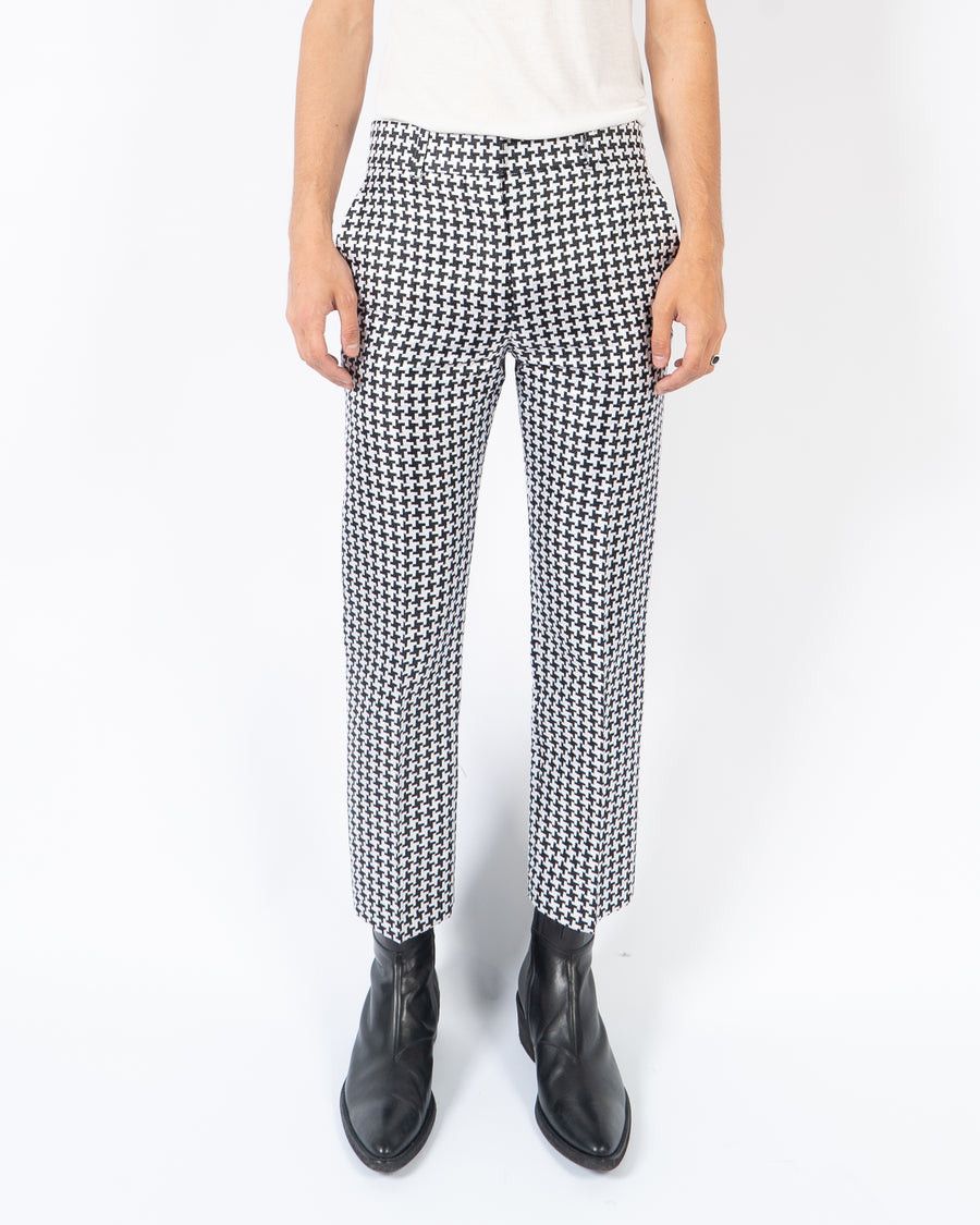 Haider Ackermann SS19 Houndstooth Silk Jacquard Kimono Belted Jacket & Pants Size 34S - 10 Thumbnail