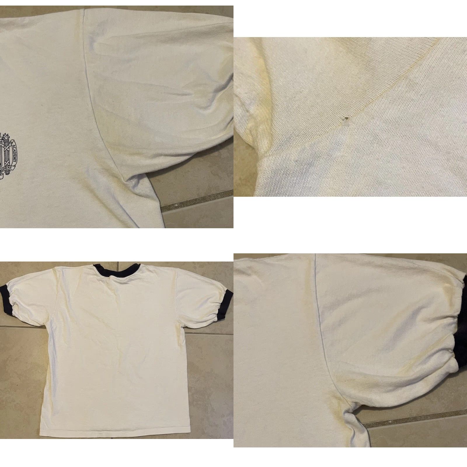 Vintage VINTAGE US Naval Academy Faded Ringer Shirt XS White Military Army School Biker Grunge Shirt Mens XS Size US XS / EU 42 / 0 - 8 Thumbnail