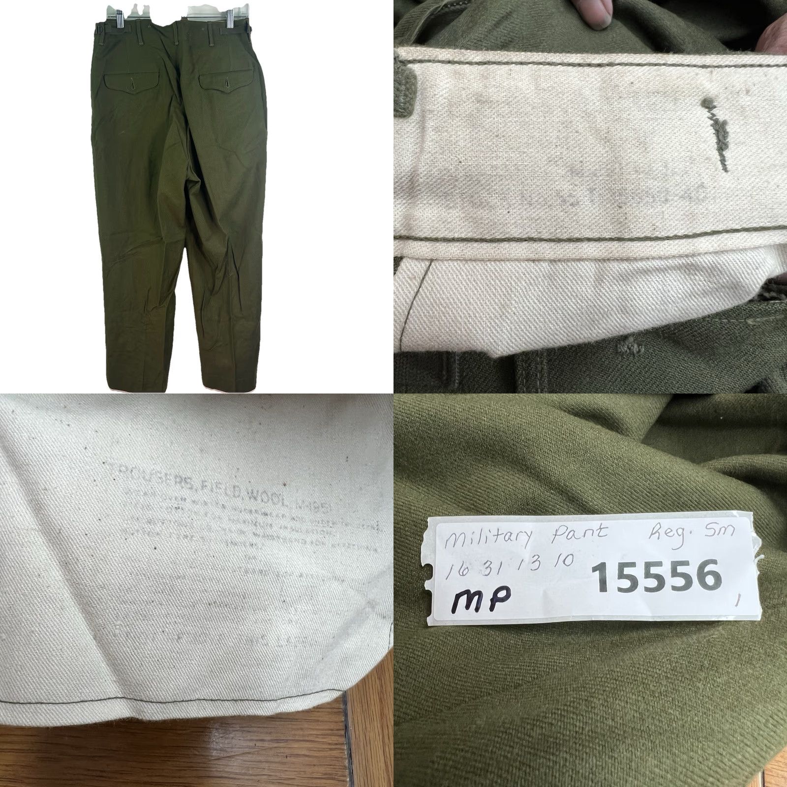 Vintage VINTAGE US Military M-1951 Wool Field Pants Mens S Short 32x30 Green Chino Flats Front Zip Fly Wool Regular Solid Army Hunting Outdoors 1953 Mens Size US 29 - 8 Thumbnail