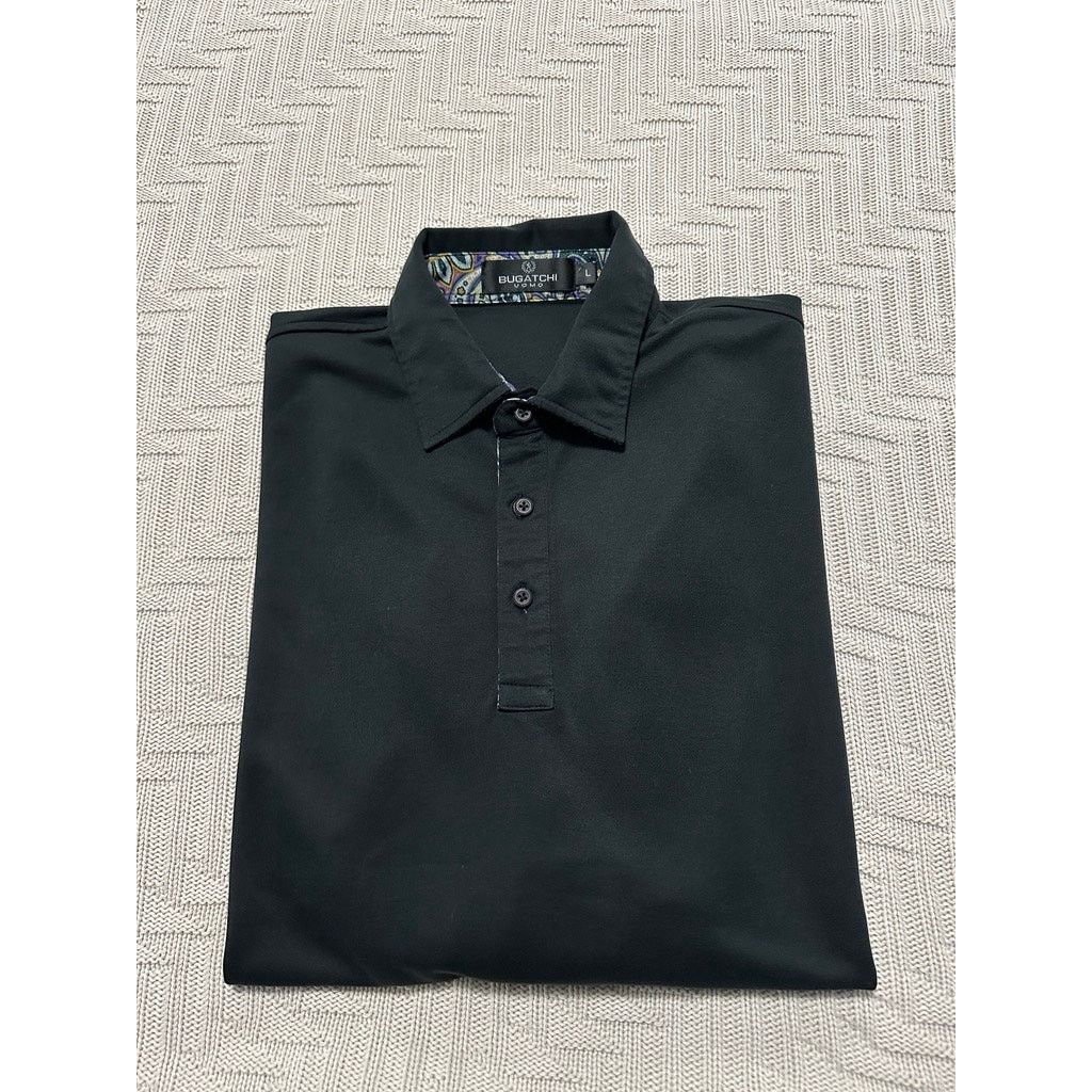 BUGATCHI Bugatchi black long sleeve polo size L Size US L / EU 52-54 / 3 - 1 Thumbnail