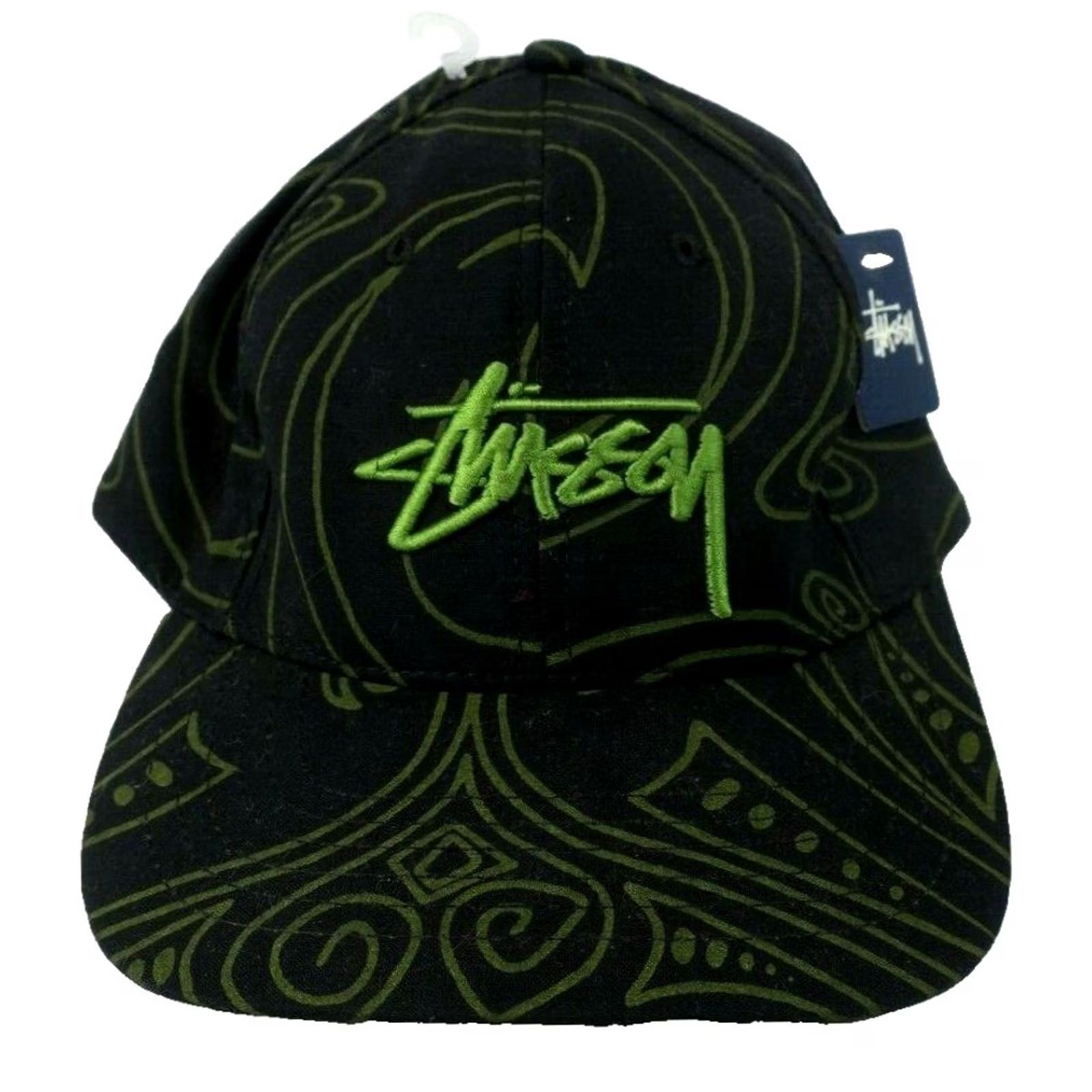 Vintage VINTAGE Stussy Hat USA Printed Snapback Cap Regular Black Men Adjustable Size Hats 90s Surf Streetwear Size ONE SIZE - 2 Thumbnail