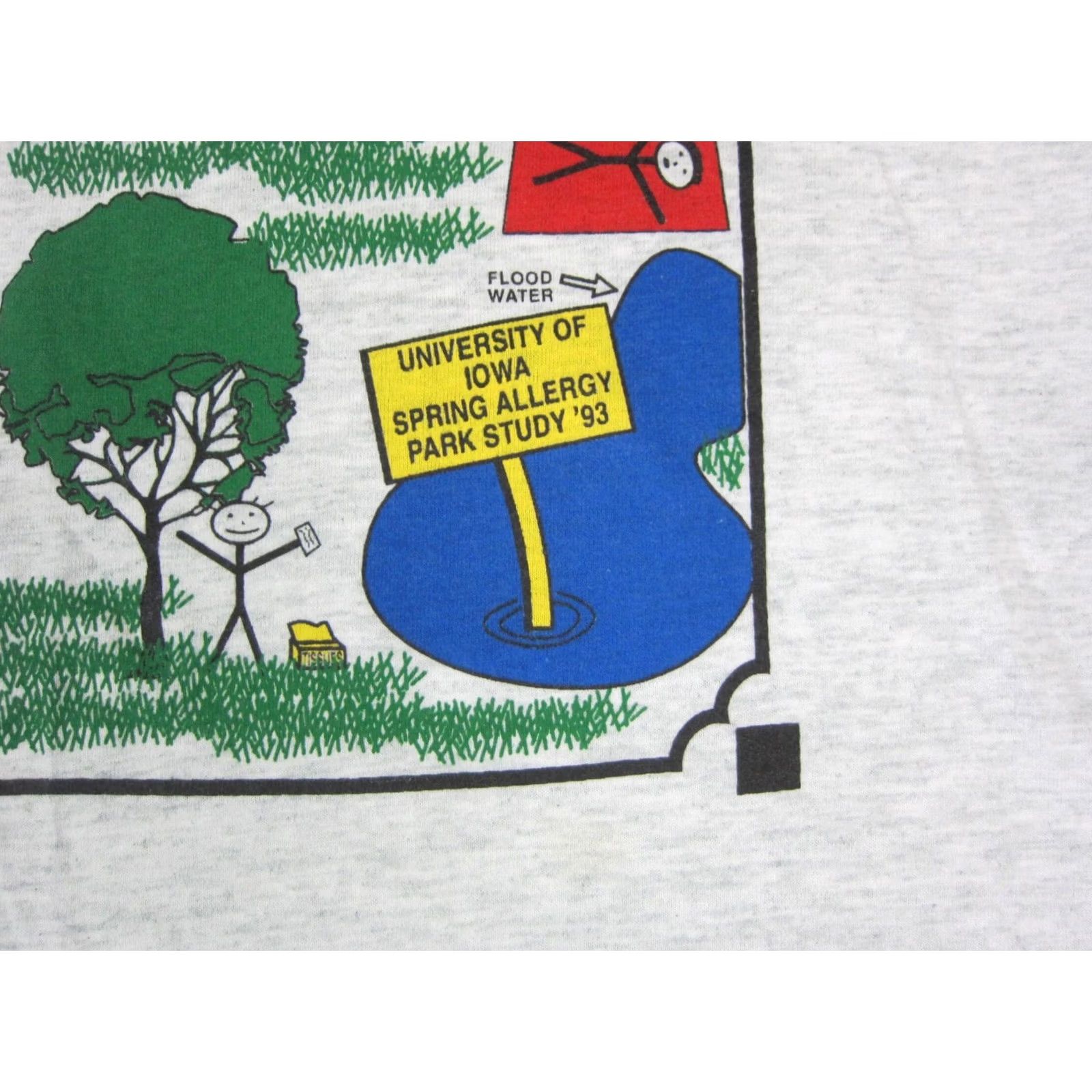 Vintage VINTAGE University of Iowa Shirt Mens Large Gray Spring Allergy Park Study 90s Size US L / EU 52-54 / 3 - 3 Thumbnail