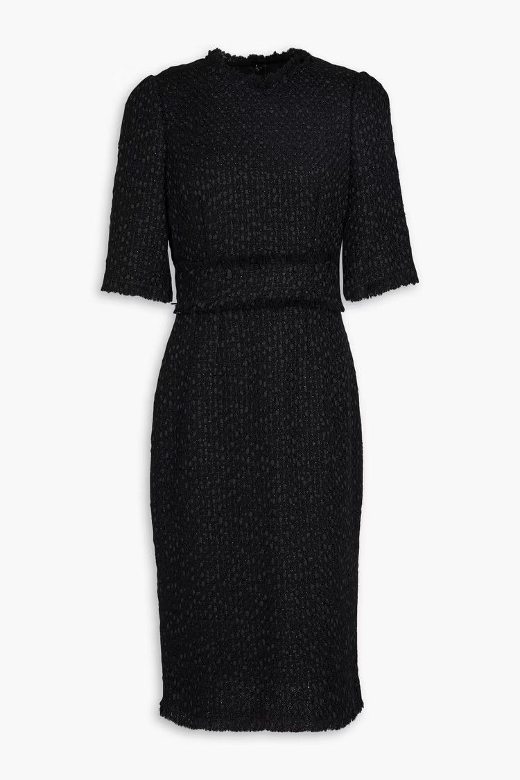 Dolce & Gabbana o1y0825 Short Sleeves Midi Dress in Black Size XS / US 0-2 / IT 36-38 - 1 Thumbnail