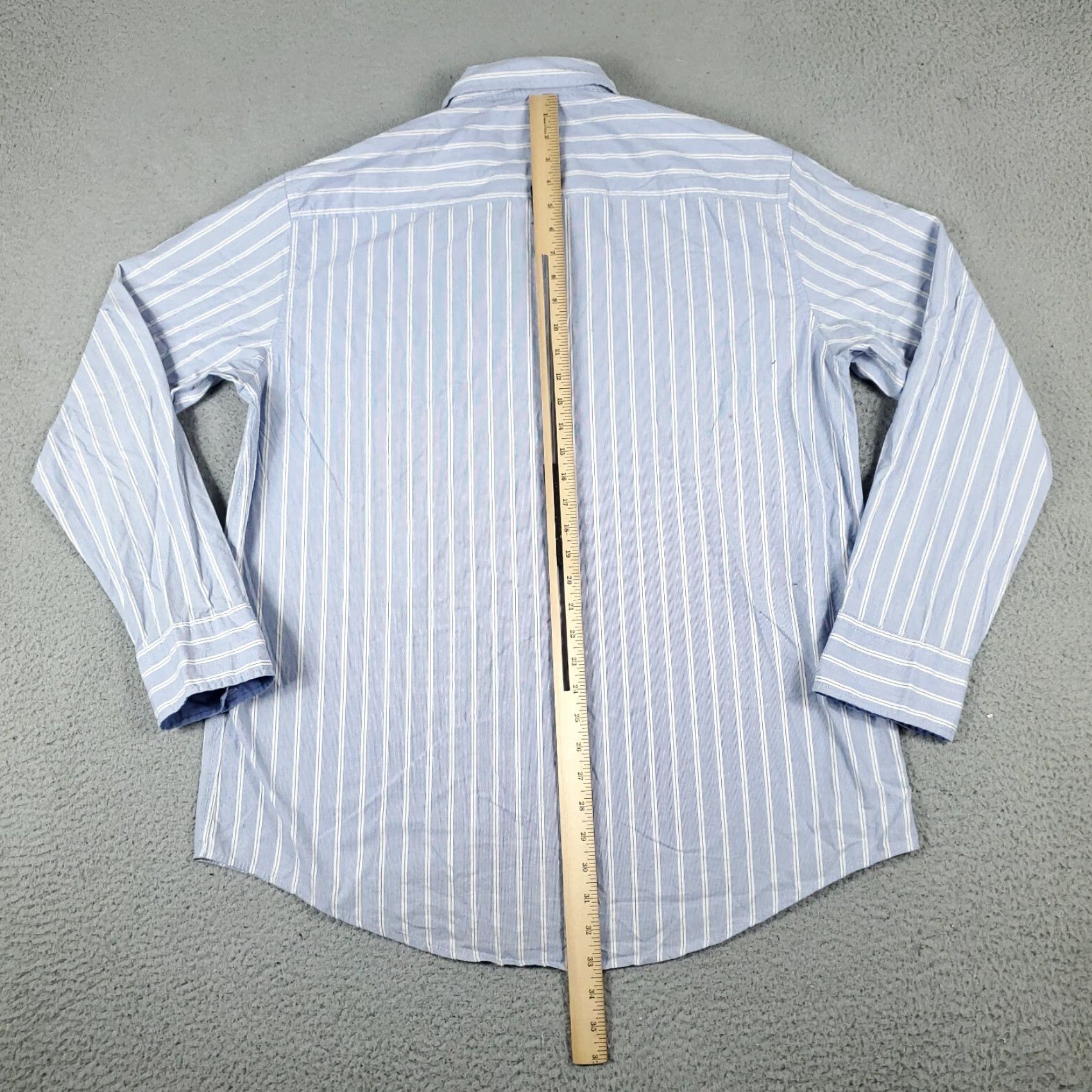 Vintage AeroPostale Mens Button-Up Shirt XL Blue White Striped Cotton Blend Long Sleeve Casual Formal N/A Mens Size US XL / EU 56 / 4 - 6 Thumbnail