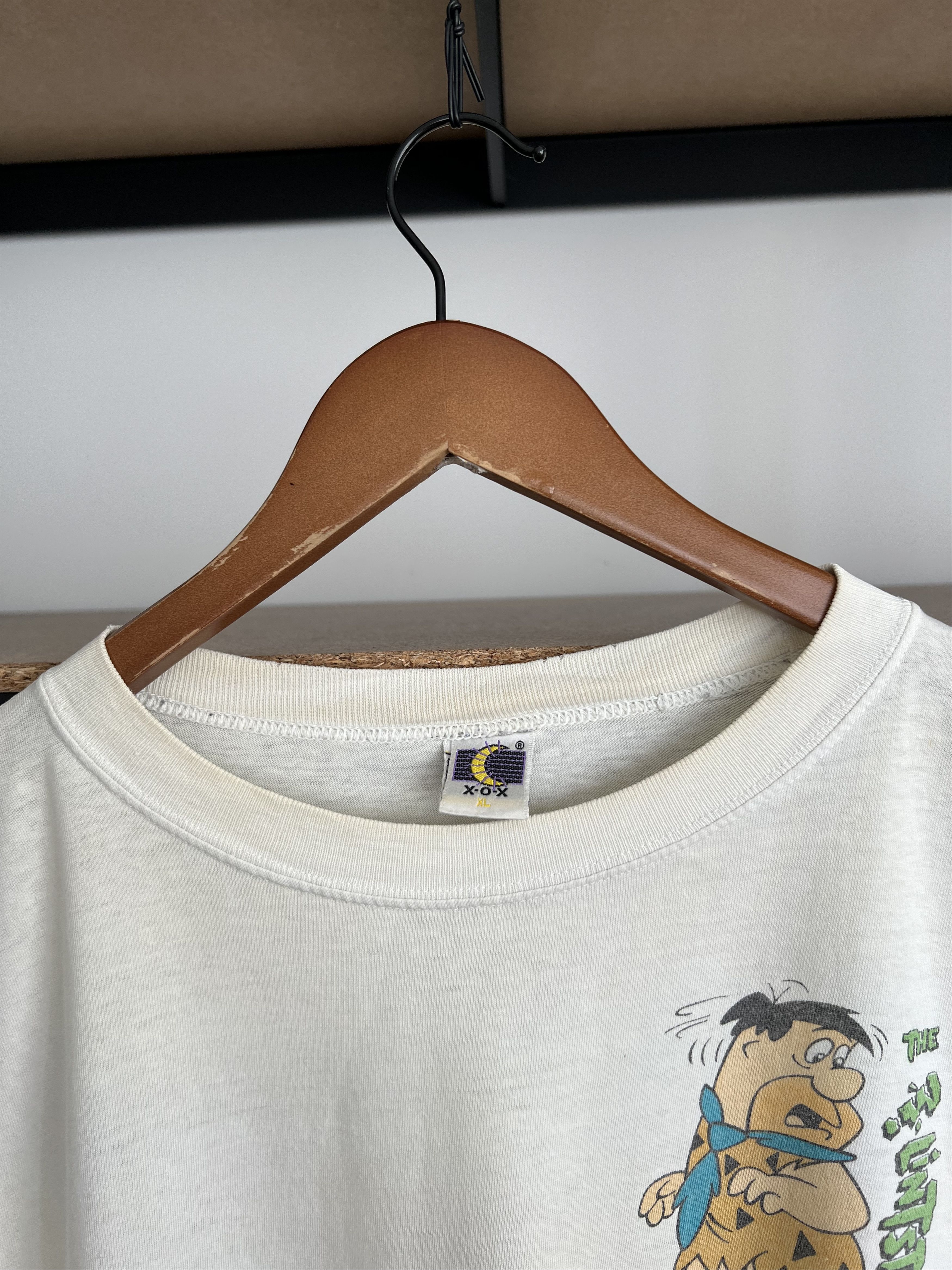 Cartoon Network Vintage 90s The Flintstones Cartoon Humor Funny White Tshirt Size US XL / EU 56 / 4 - 10 Thumbnail