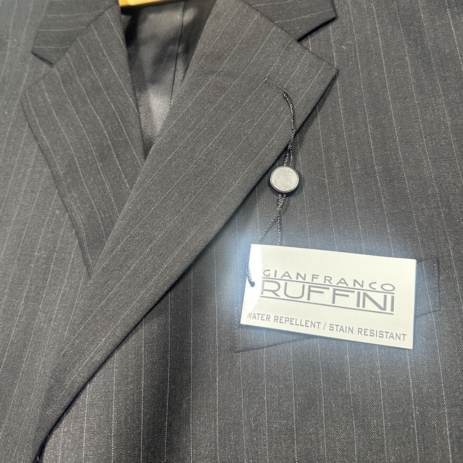 Other Gianfranco Ruffini Suit Mens 48XL Charcoal Grey Pinstripe Size 48L - 7 Thumbnail