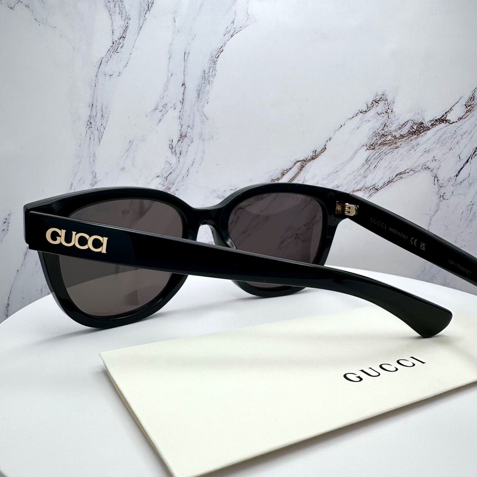 Gucci New GUCCI Sunglasses 2025 Collection Black 55mm Round Size ONE SIZE - 13 Thumbnail