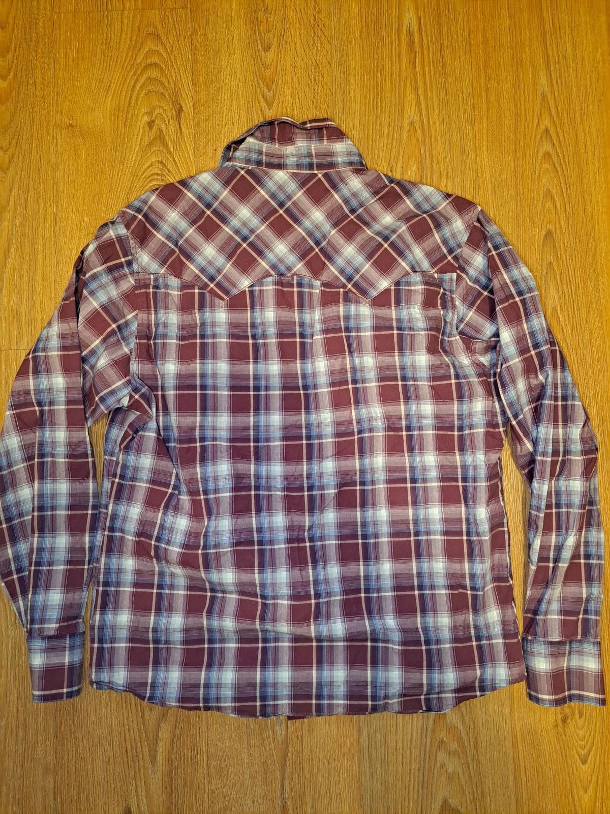 Wrangler Wrangler Pearl Snap Shirt Mens Large Red Plaid Cotton Size US L / EU 52-54 / 3 - 7 Thumbnail