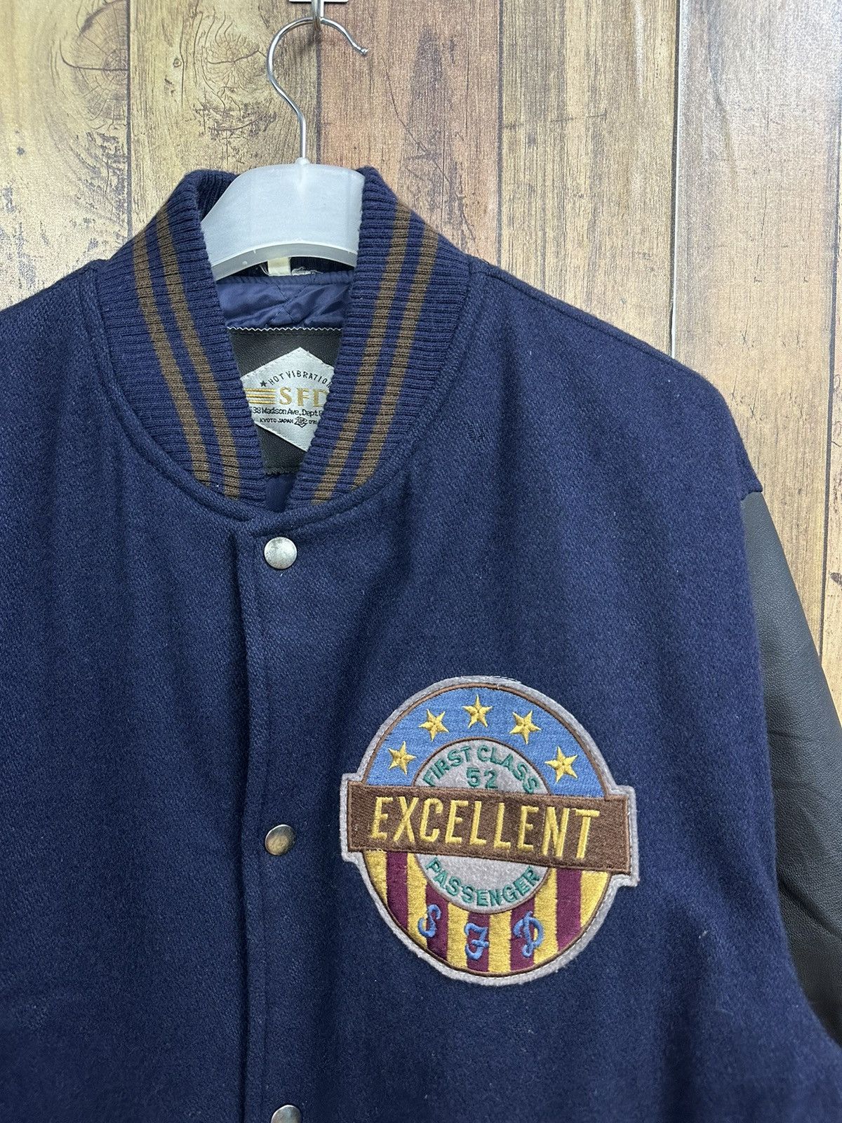 Vintage Vintage SFD Wool Varsity Flight Jacket Z19 Size US L / EU 52-54 / 3 - 3 Thumbnail