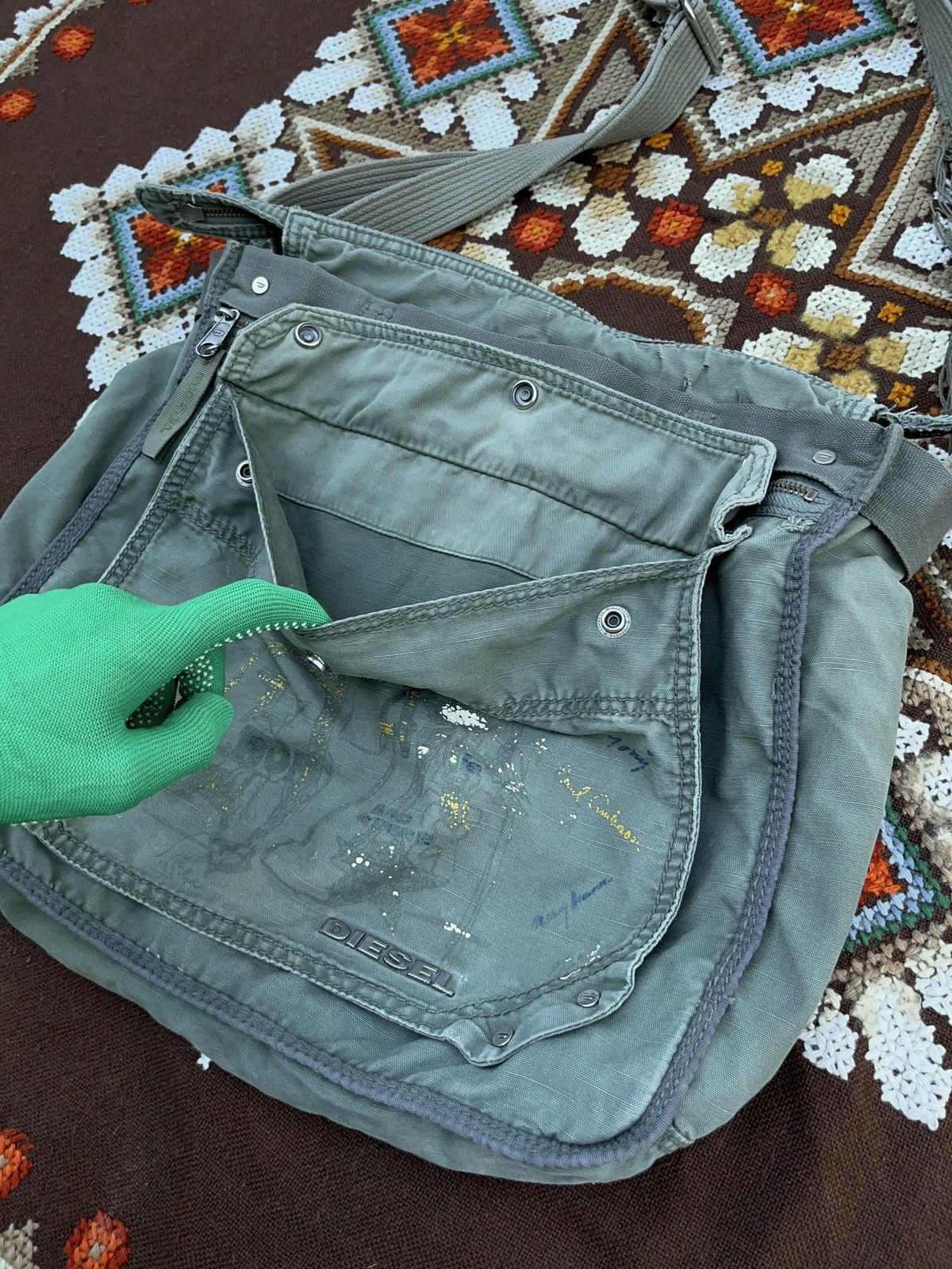 Diesel × Japanese Brand × Vintage Vintage Diesel Distressed Multi Pocket Crossbody Bag Utility Size ONE SIZE - 7 Thumbnail