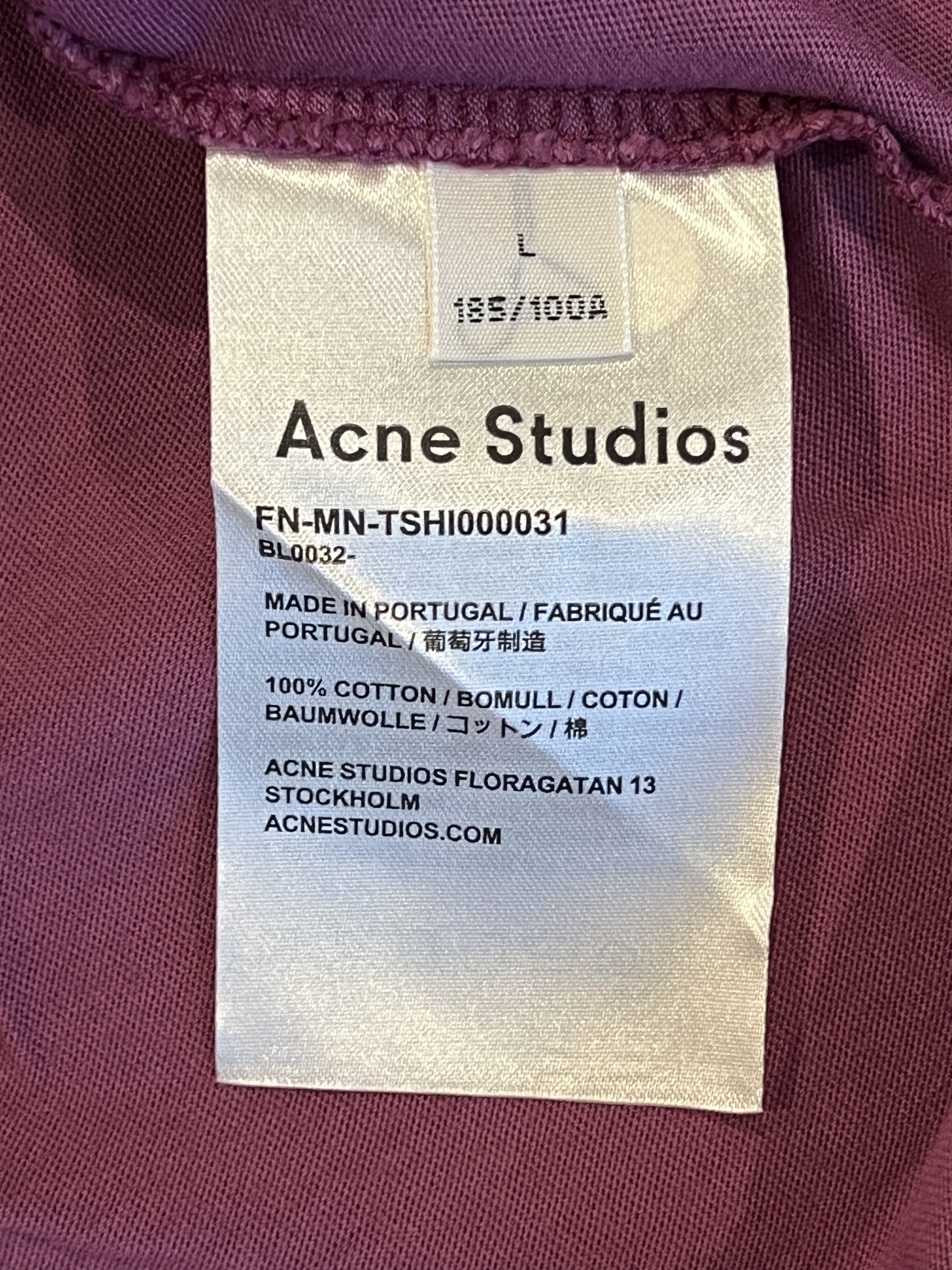 Acne Studios 💚 Acne Studios Embroidered Burgundy T-Shirt Large NEW Size US L / EU 52-54 / 3 - 13 Thumbnail