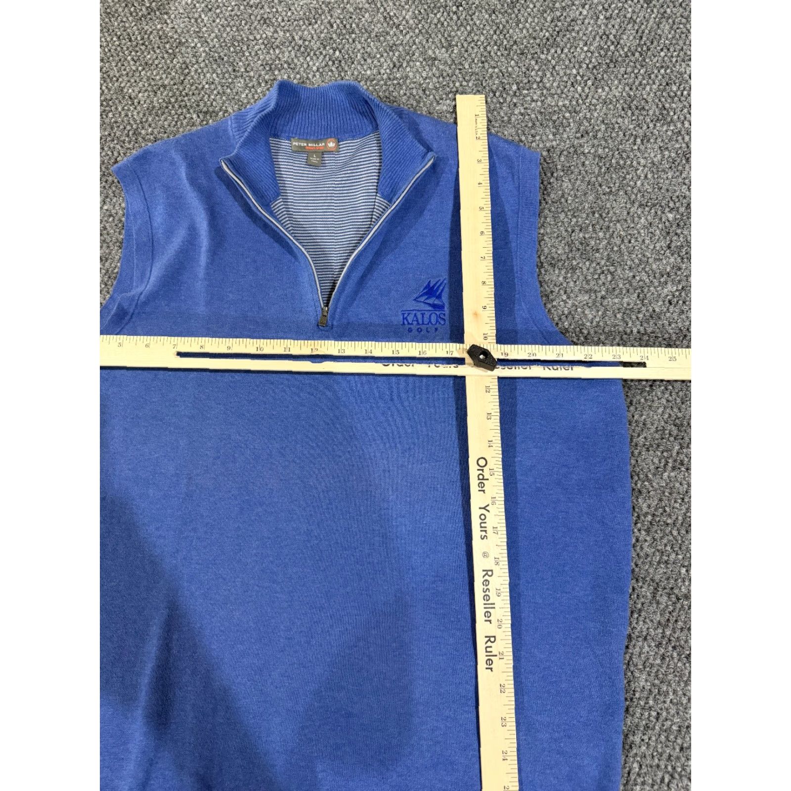 Peter Millar Peter Millar Crown Sport Sweater Vest Mens Large Blue 1/4 Zip Golf Logo Vest Size US L / EU 52-54 / 3 - 7 Thumbnail