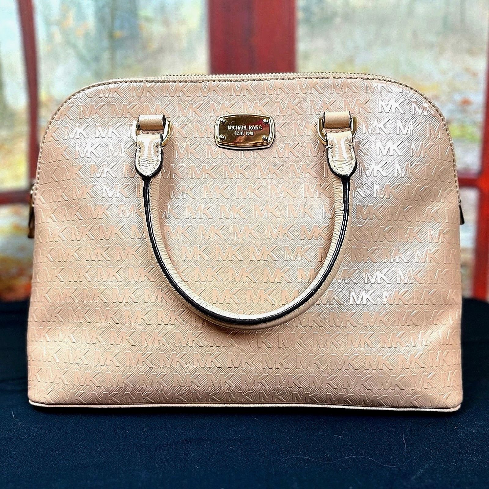 Michael Kors Cindy Dome Satchel Oyster Gold Tone Hardware