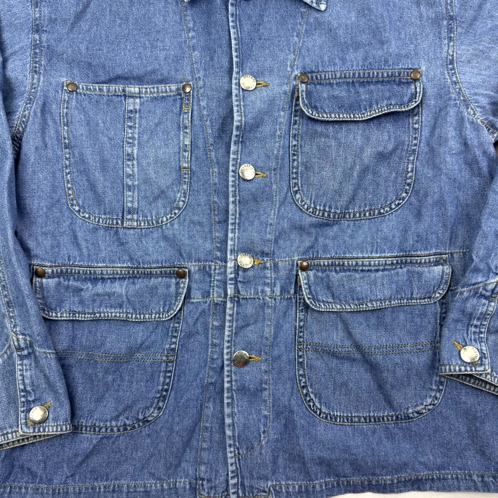 Denime VINTAGE Poetic License Denim Button Up Womens Medium Hipster Collared Pockets Shirt Womens Medium Blue 80s 90s Hipster Poetic License Shirt Size M / US 6-8 / IT 42-44 - 2 Thumbnail