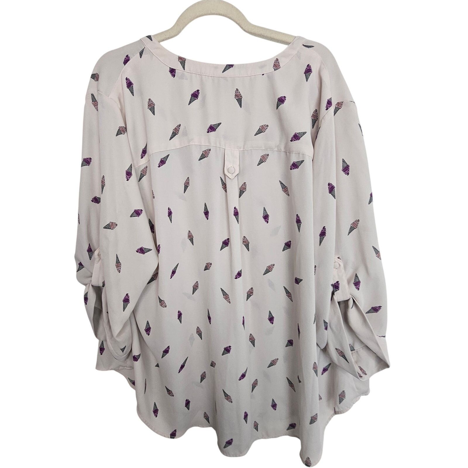 Corridor Torrid Harper Ice Cream Print Pink Blouse 3/4 Sleeve 2X Size XXL / US 16-18 / IT 52-54 - 8 Thumbnail