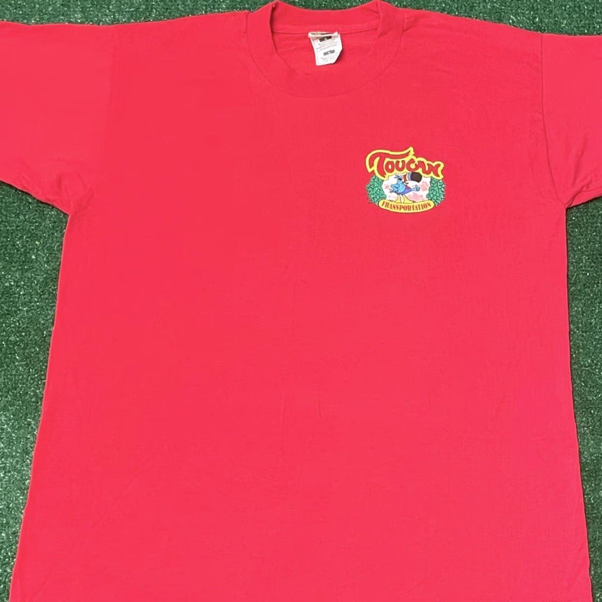 Doublet VINTAGE 90s Fruit Loops Toucan Transportation Cartoon Double Sided VTG Shirt L Mens Red 90s Cartoon Double-Sided Size US L / EU 52-54 / 3 - 2 Thumbnail