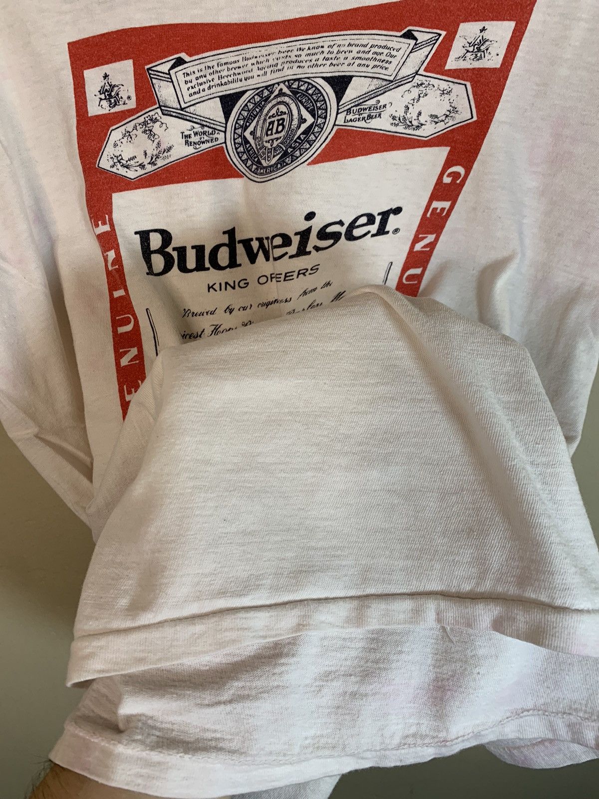 Budweiser × Vintage *RARE* Vintage 1960’s Budweiser Beer Single Stitch T-Shirt Size US M / EU 48-50 / 2 - 4 Thumbnail