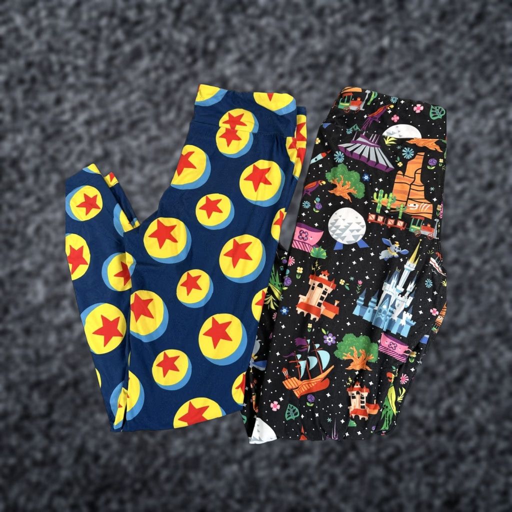 Disney Disney Parks Leggings Womens Medium Multicolor Lot 2 Pixar Park Graphic Print Size 32" / US 10 / IT 46 - 1 Thumbnail