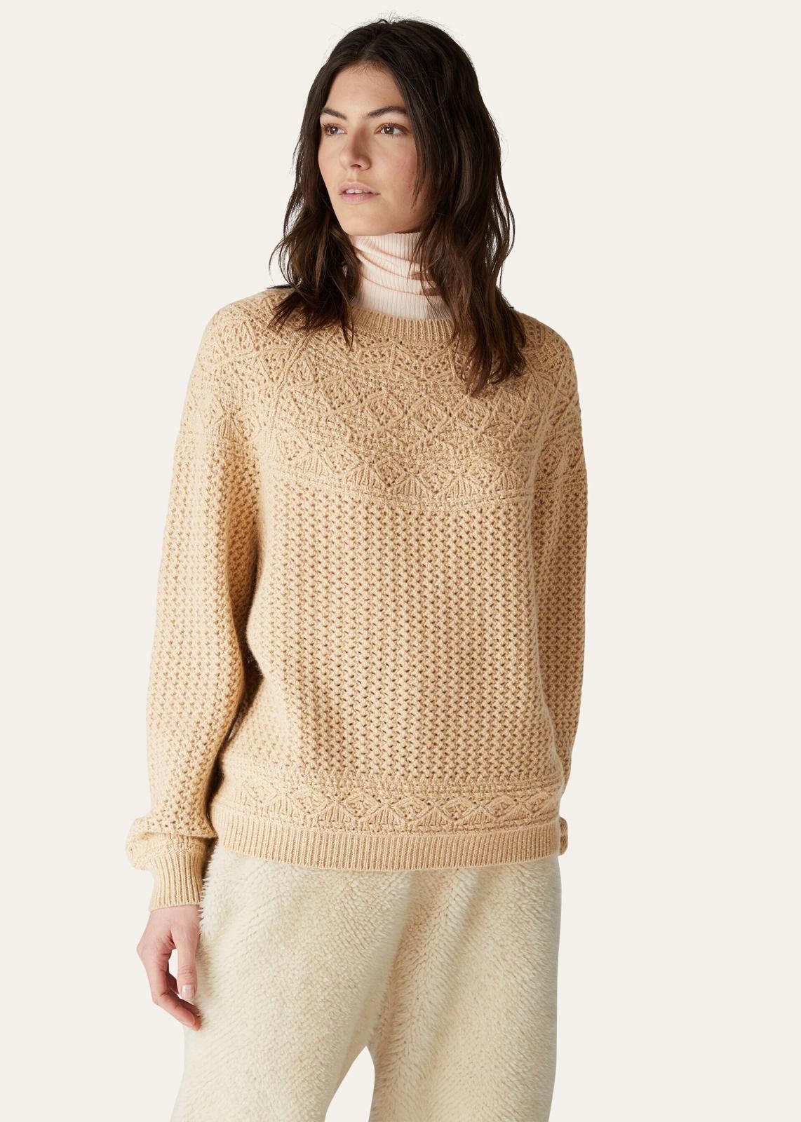 Loro Piana o1srvl11e0125 Engadin Crewneck Sweater in Camel Size M / US 6-8 / IT 42-44 - 3 Thumbnail