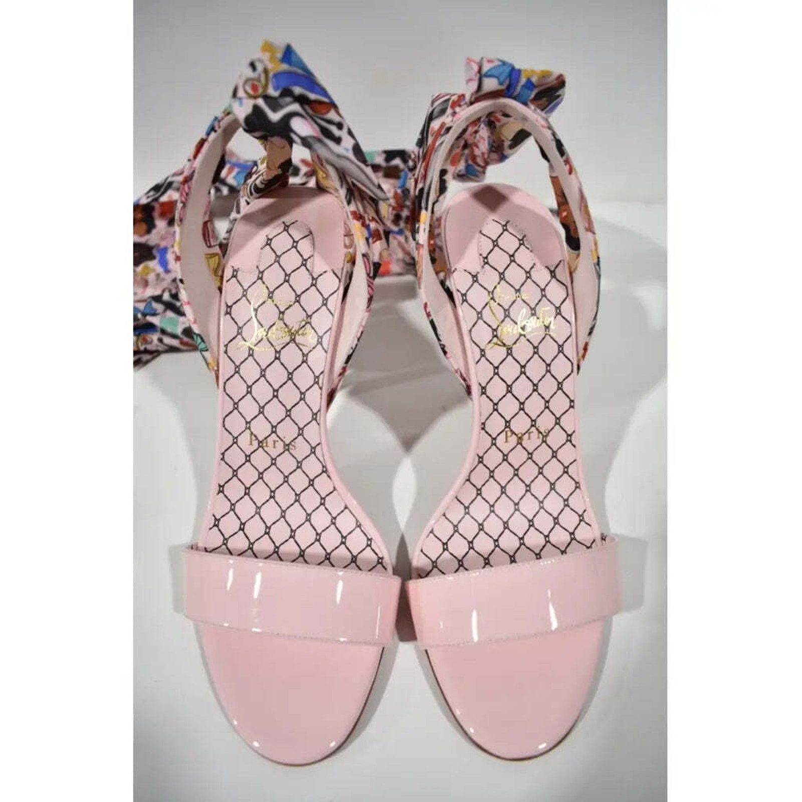 Christian Louboutin Fetish Du Desert 100 Pink Lace Up Tie Sandal Heel Pump 37 Size US 7 / IT 37 - 6 Thumbnail