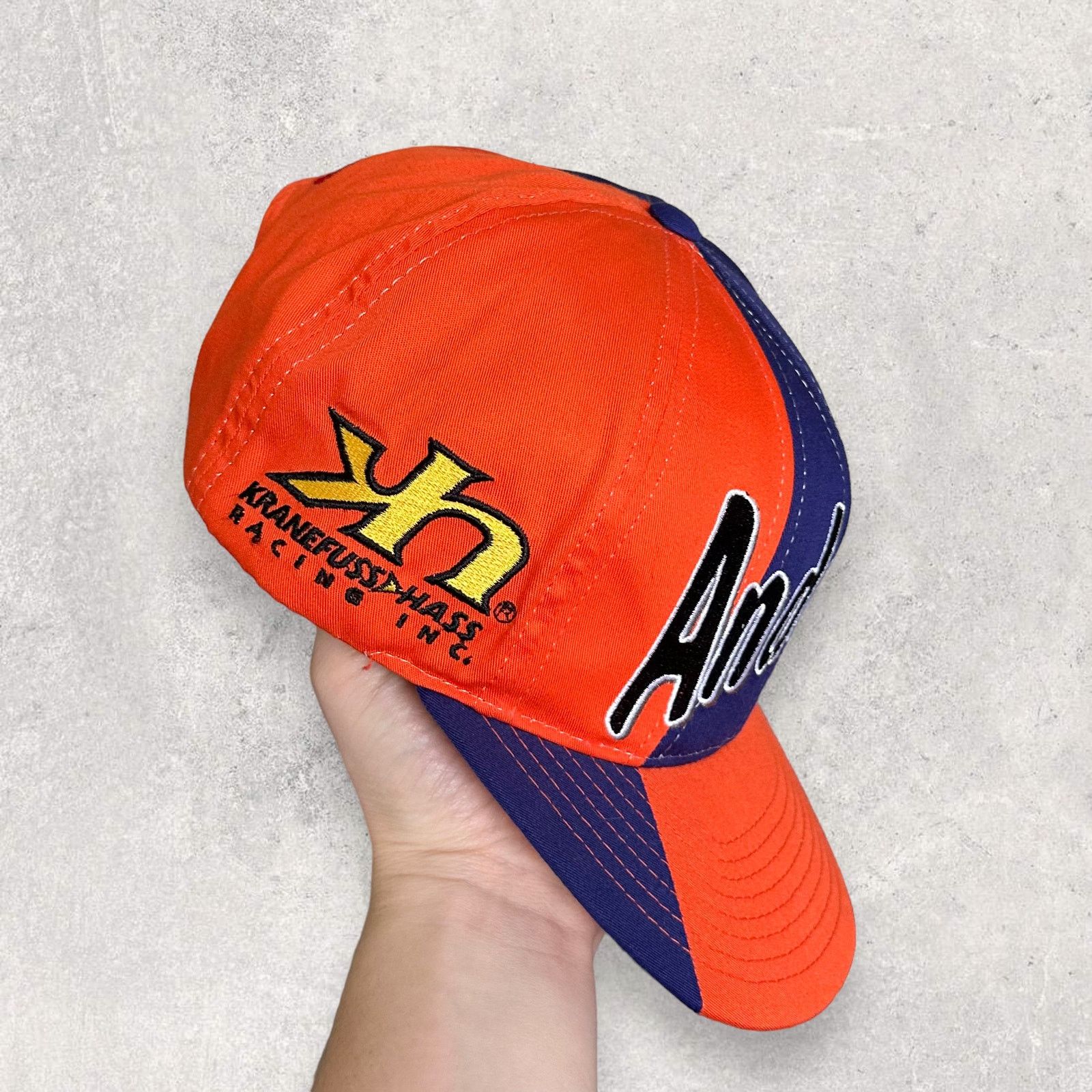 NASCAR Vintage 90s John Andretti Nascar Snapback Hat OSFA Purple Size ONE SIZE - 2 Thumbnail