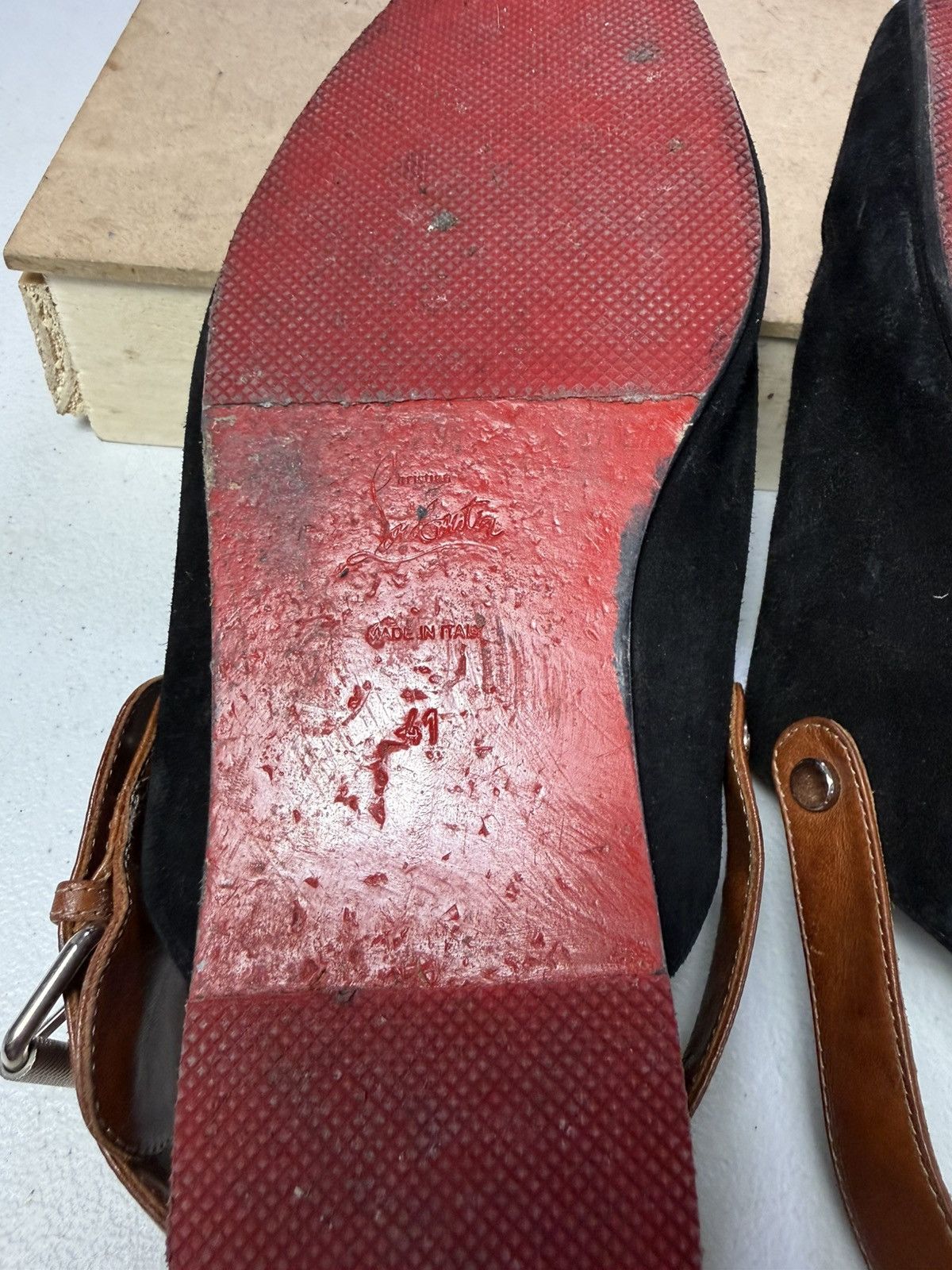 Christian Louboutin Christian Louboutin Black Suede, Leather Mule Slingback 41 Size US 8 / EU 41 - 12 Thumbnail