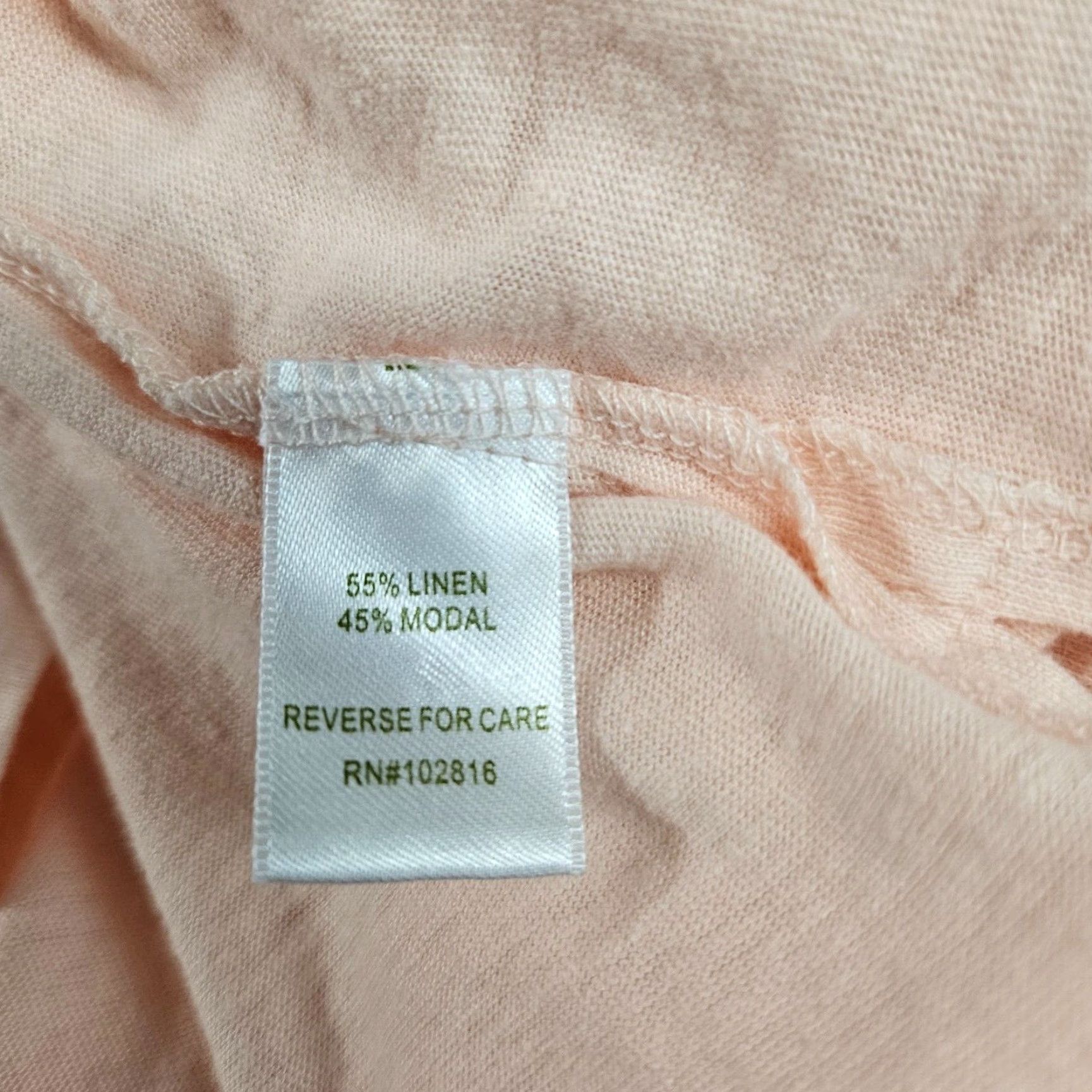 Vintage Garnet Hill Womens Top XL Peach Long Sleeve Linen Blend Blouse Shirt Womens XL Peach Linen Blend Size XL / US 12-14 / IT 48-50 - 5 Thumbnail
