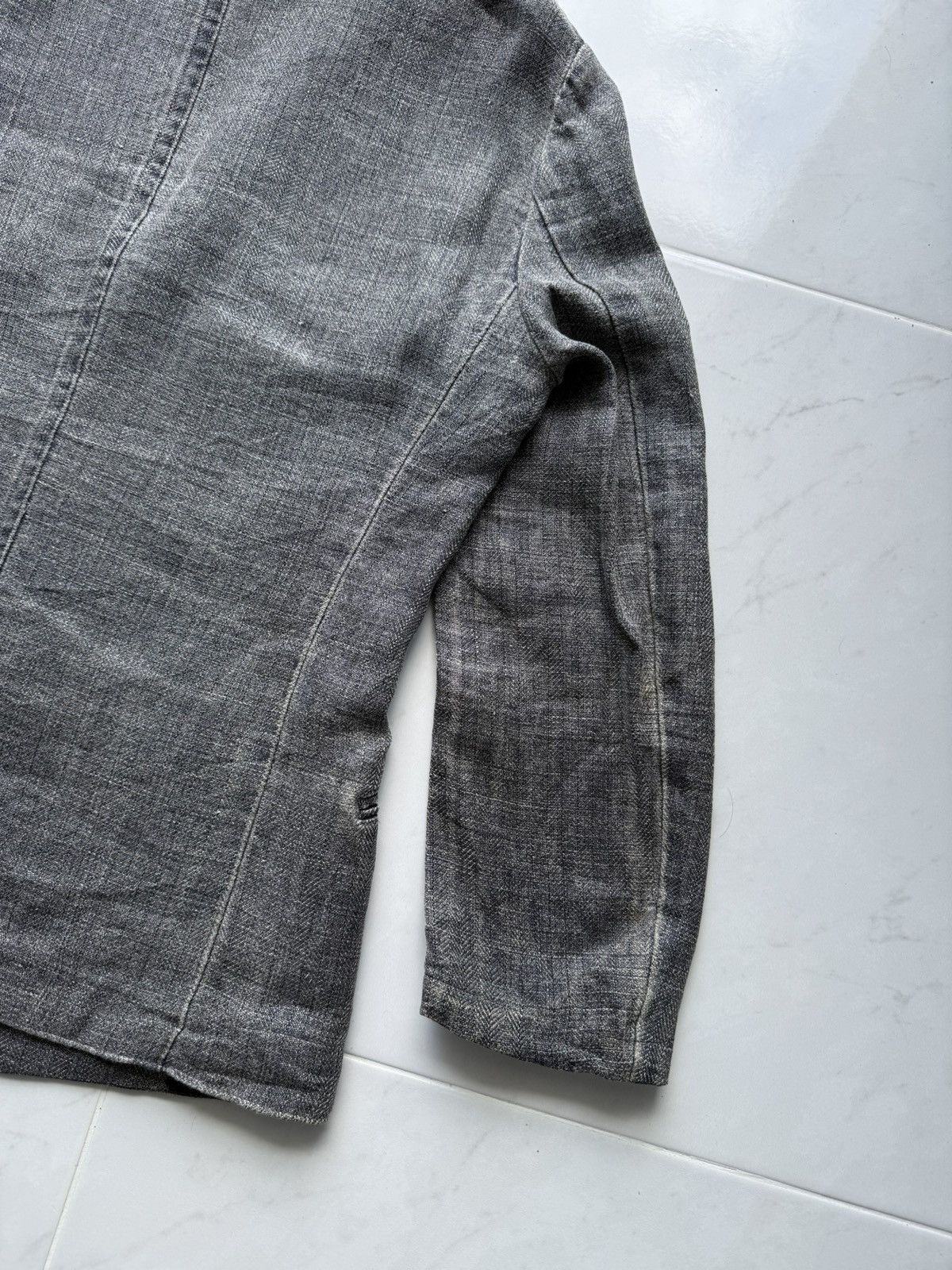 Yohji Yamamoto 90s AAR YOHJI YAMAMOTO Herringbone Twill Leather Finishing Size US M / EU 48-50 / 2 - 22 Thumbnail