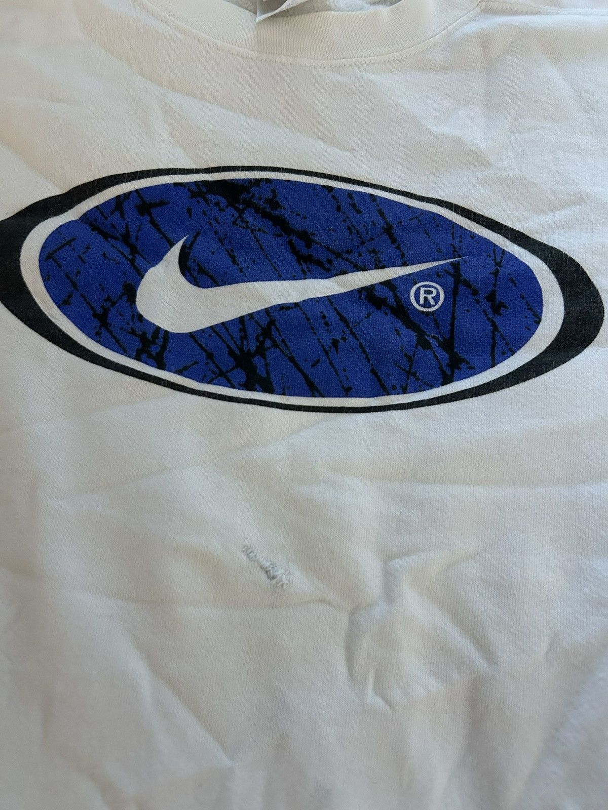 Nike × Vintage Vintage Nike Logo Sweatshirt White Size US L / EU 52-54 / 3 - 2 Thumbnail