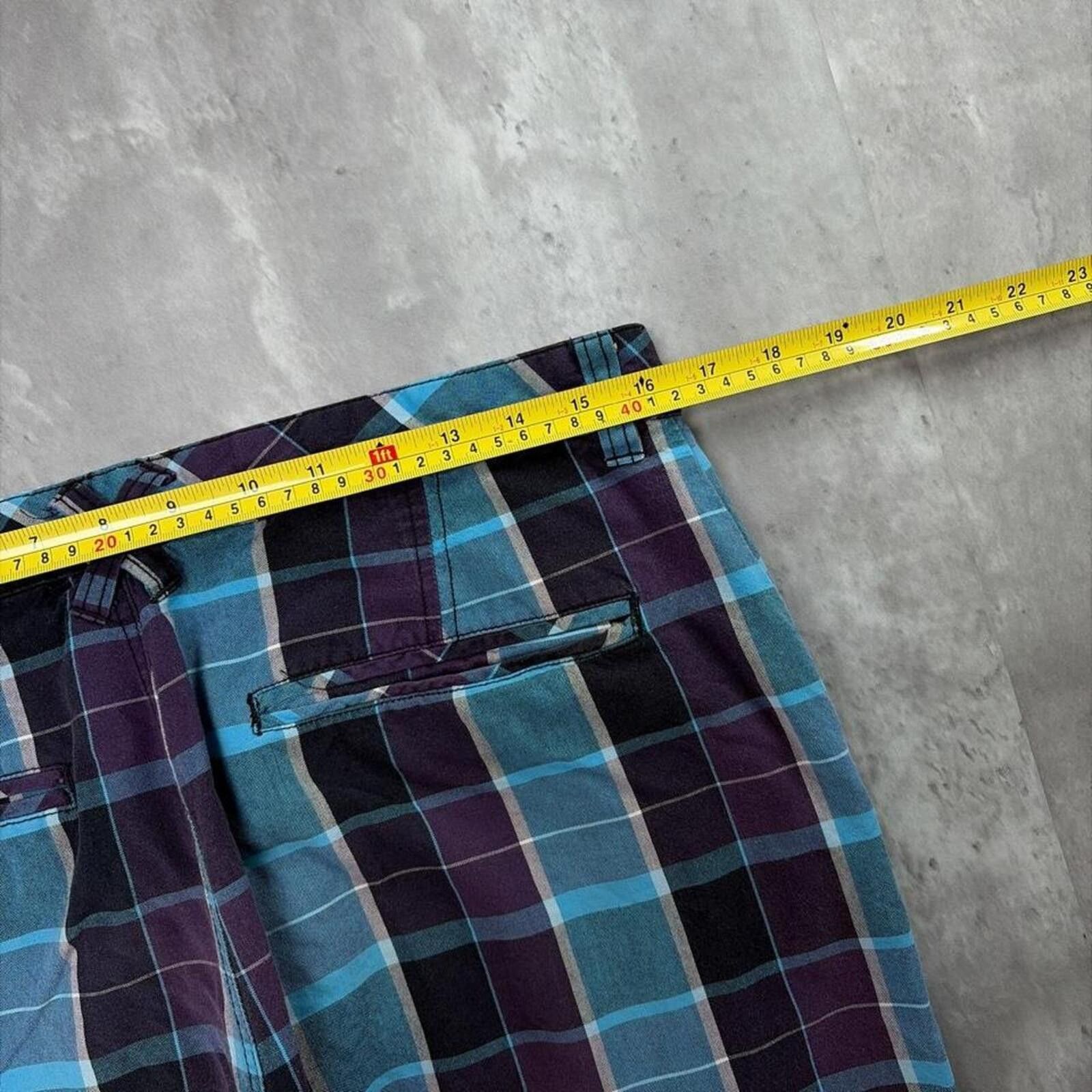Quiksilver Y2K Purple Quiksilver Grunge Surf Baggy Plaid Shorts Size US 32 / EU 48 - 6 Thumbnail