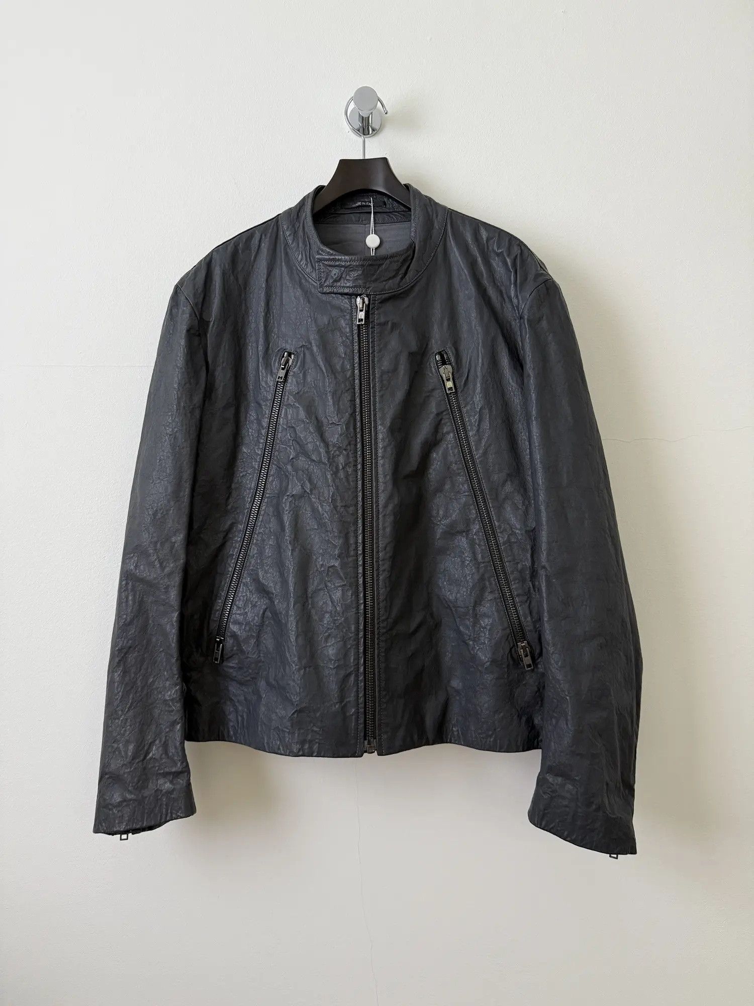Maison Margiela Masion Margielo Crinkled Leather Moto Jacket Size US L / EU 52-54 / 3 - 1 Thumbnail