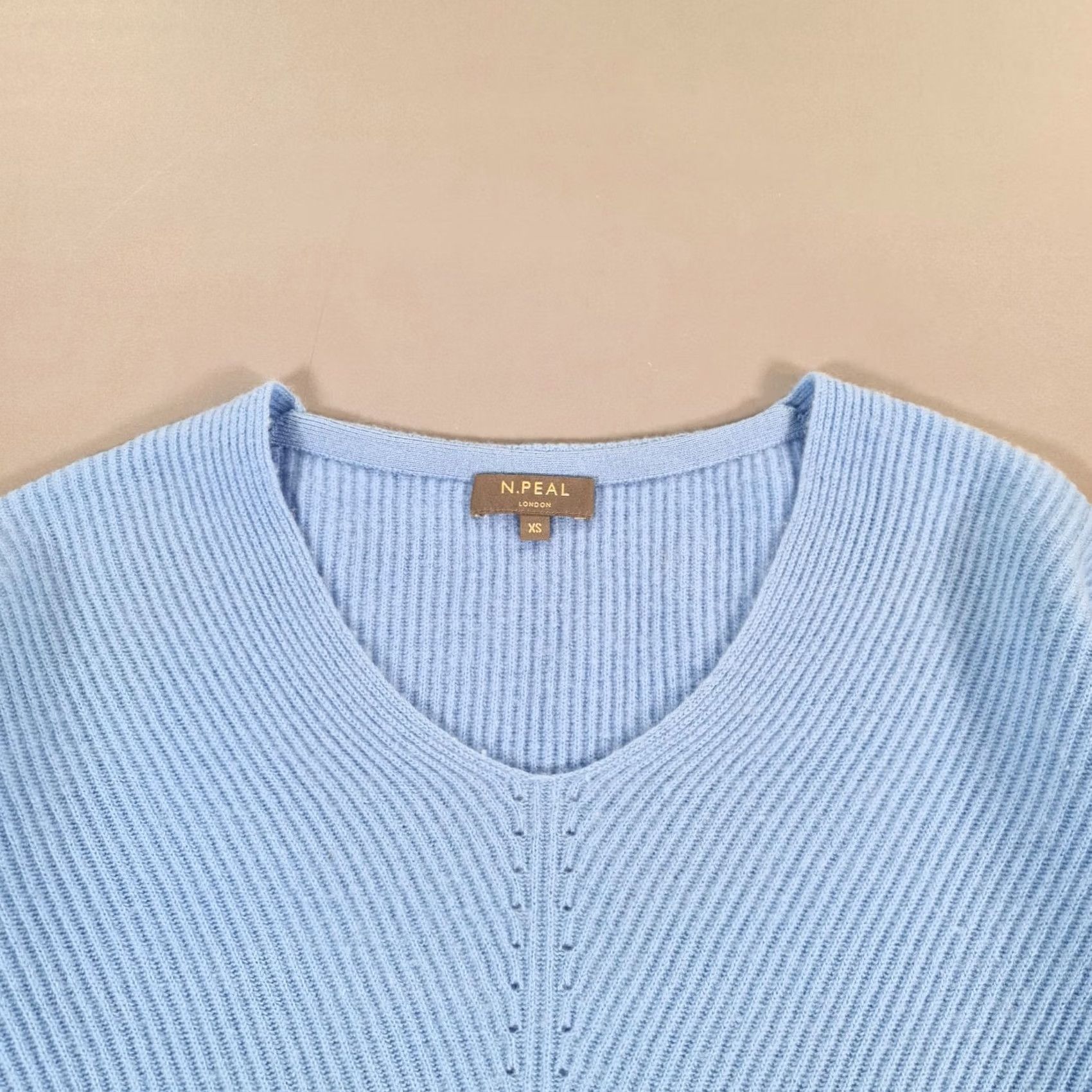 N.Peal N Peal Womens Jumper Blue XS 100% Cashmere Knit Pullover V Neck Size XS / US 0-2 / IT 36-38 - 2 Thumbnail