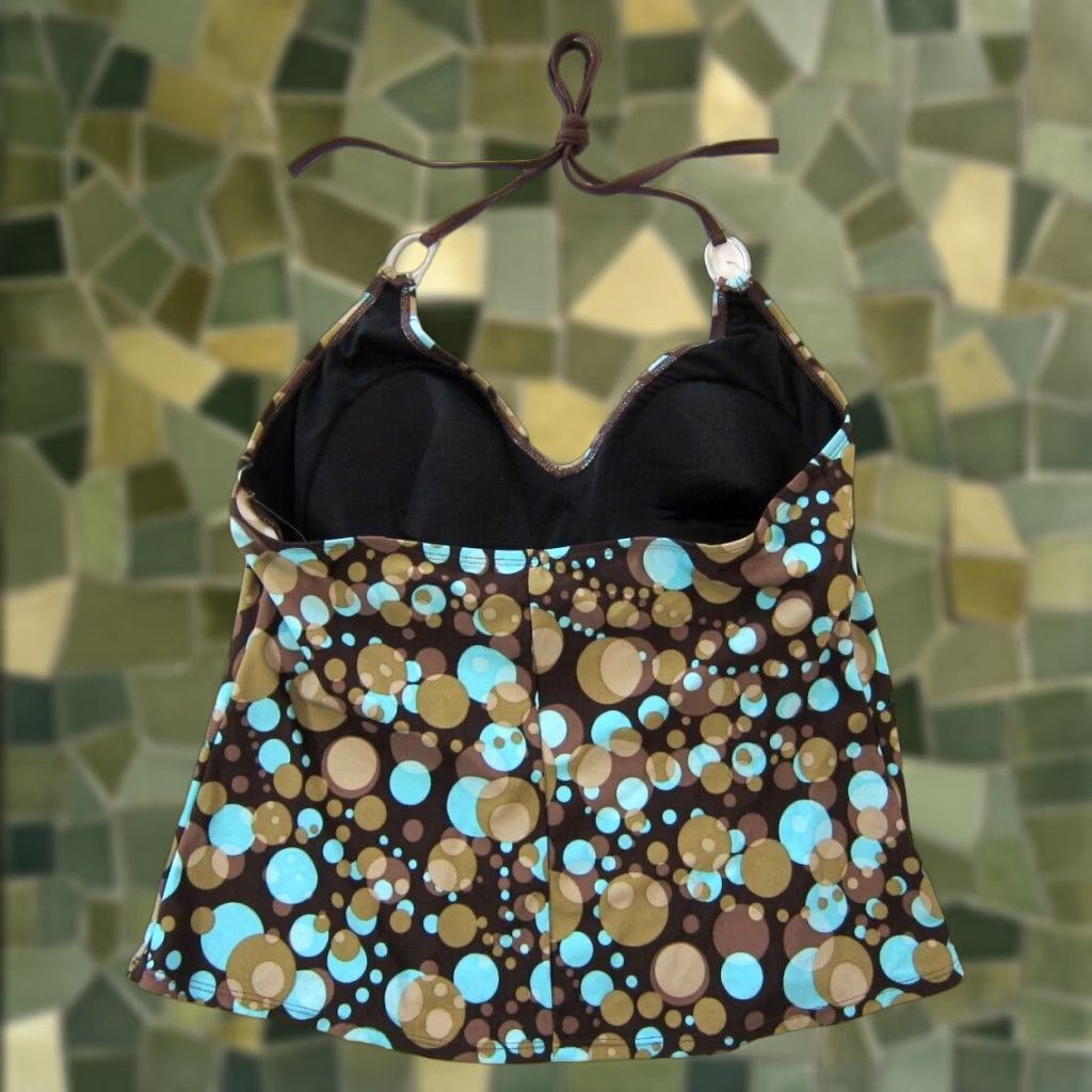 Speedo Speedo Tankini Women 18 NWT Brown Blue Polka Dot Built In Bra Swim Top Shirt Women 18 Size XXL / US 16-18 / IT 52-54 - 1 Thumbnail