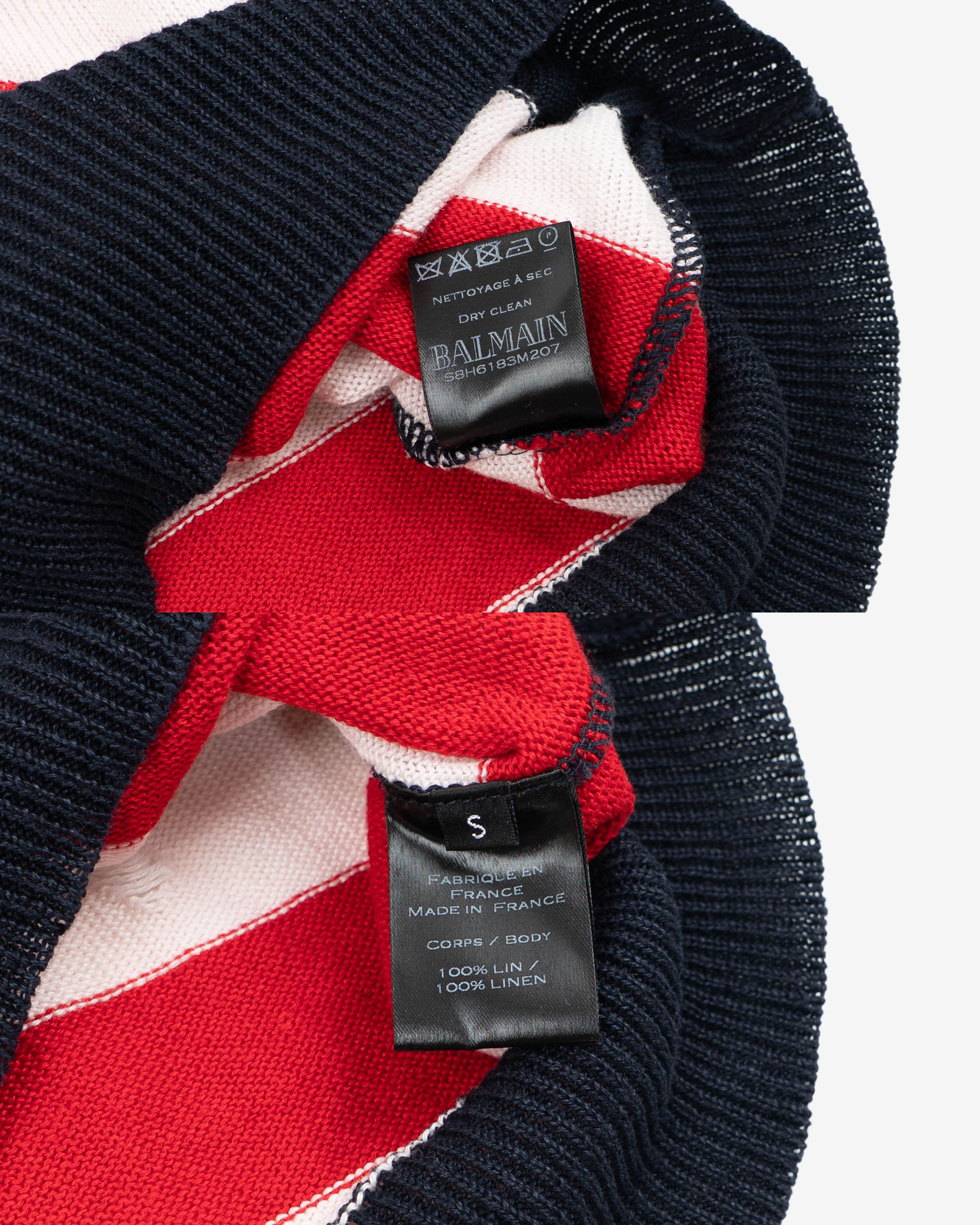 Balmain American Flag Distressed Knit Size US S / EU 44-46 / 1 - 4 Thumbnail