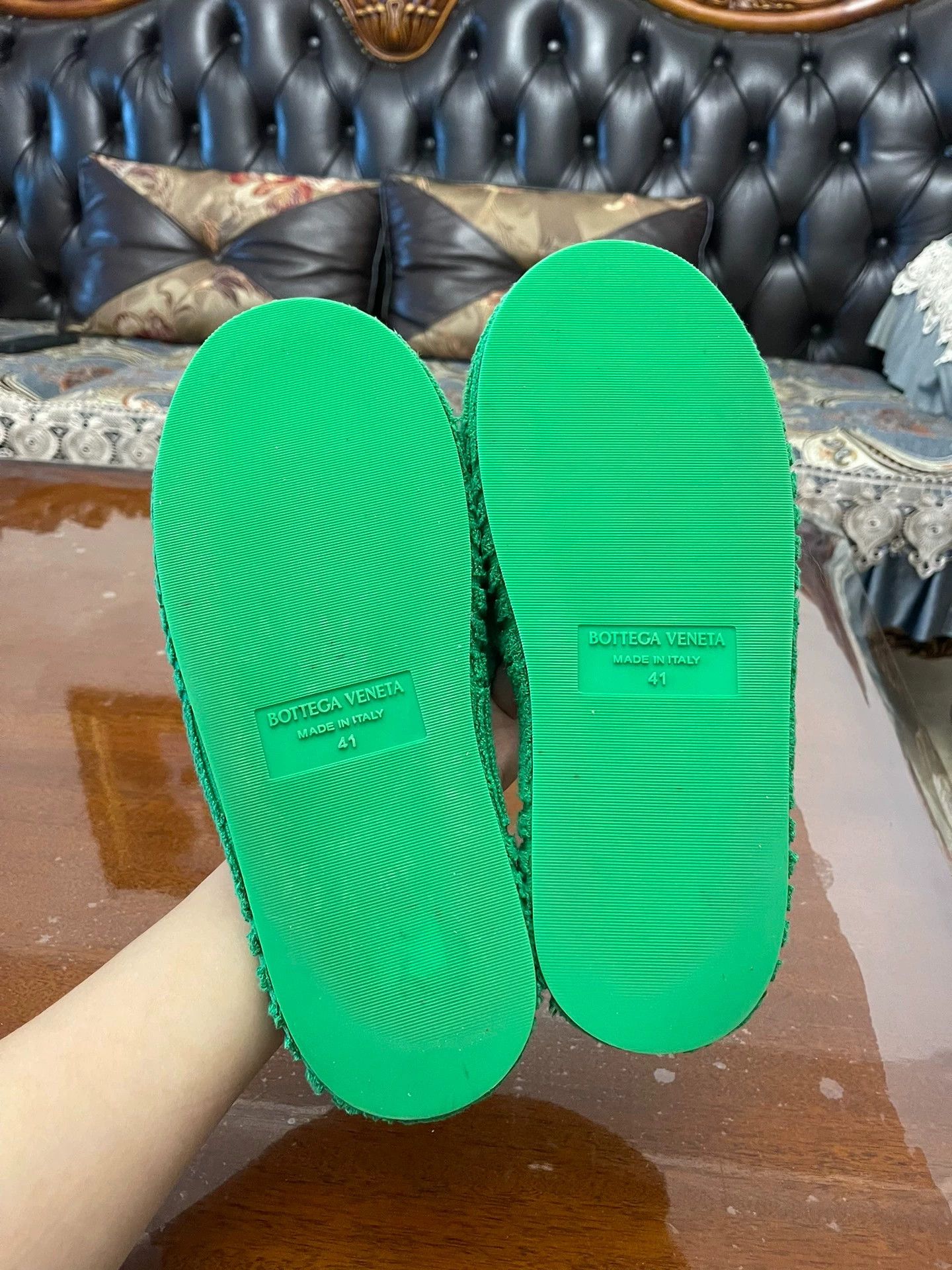 Bottega Veneta BV Intrecciato Classic Green Slides 41-42 Size US 8 / EU 41 - 5 Thumbnail