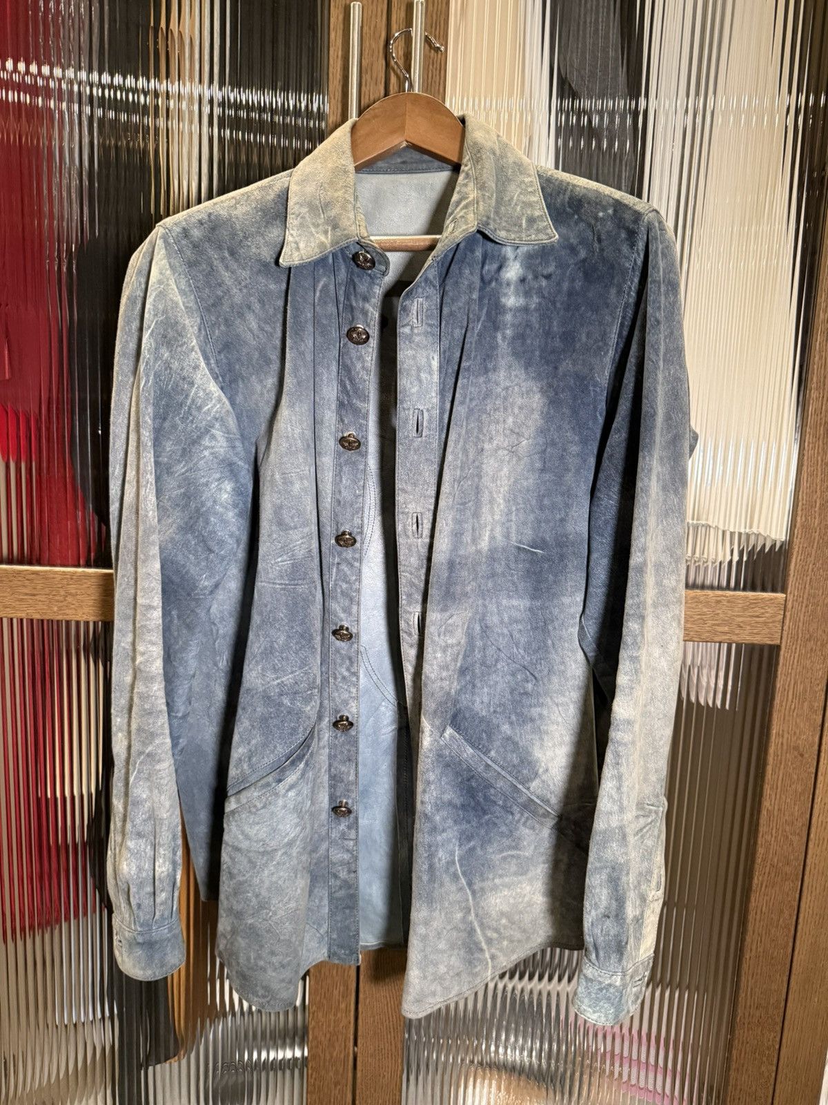 Chrome Hearts 1/1 Chrome Hearts leather shirt « sky blue » size L Size US L / EU 52-54 / 3 - 1 Thumbnail