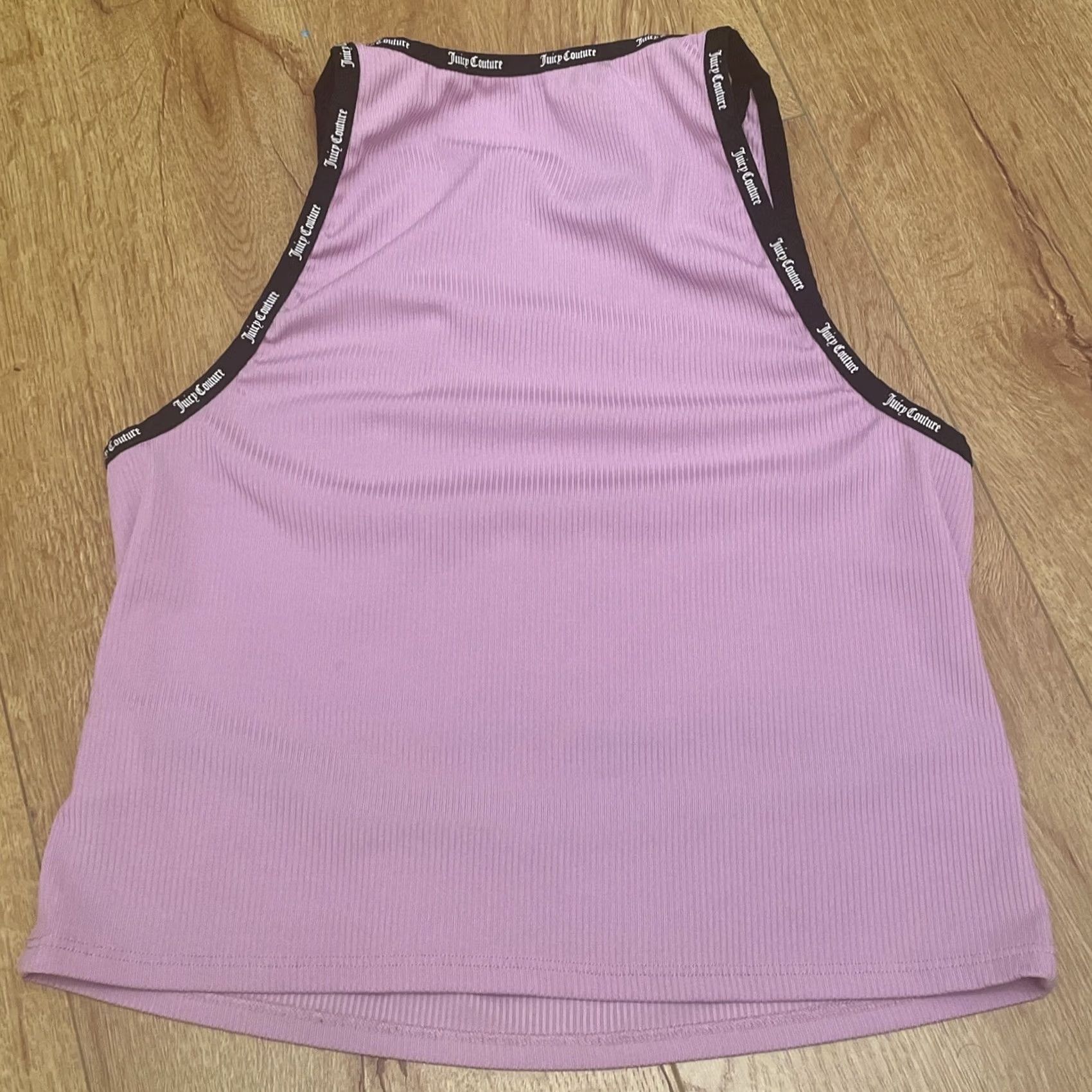 Juicy Couture VINTAGE Juicy Couture Tank Shirt Halter Rib Cutout Pink Dusk Violet LIquorice Crop Size L Womens Size L / US 10 / IT 46 - 7 Thumbnail