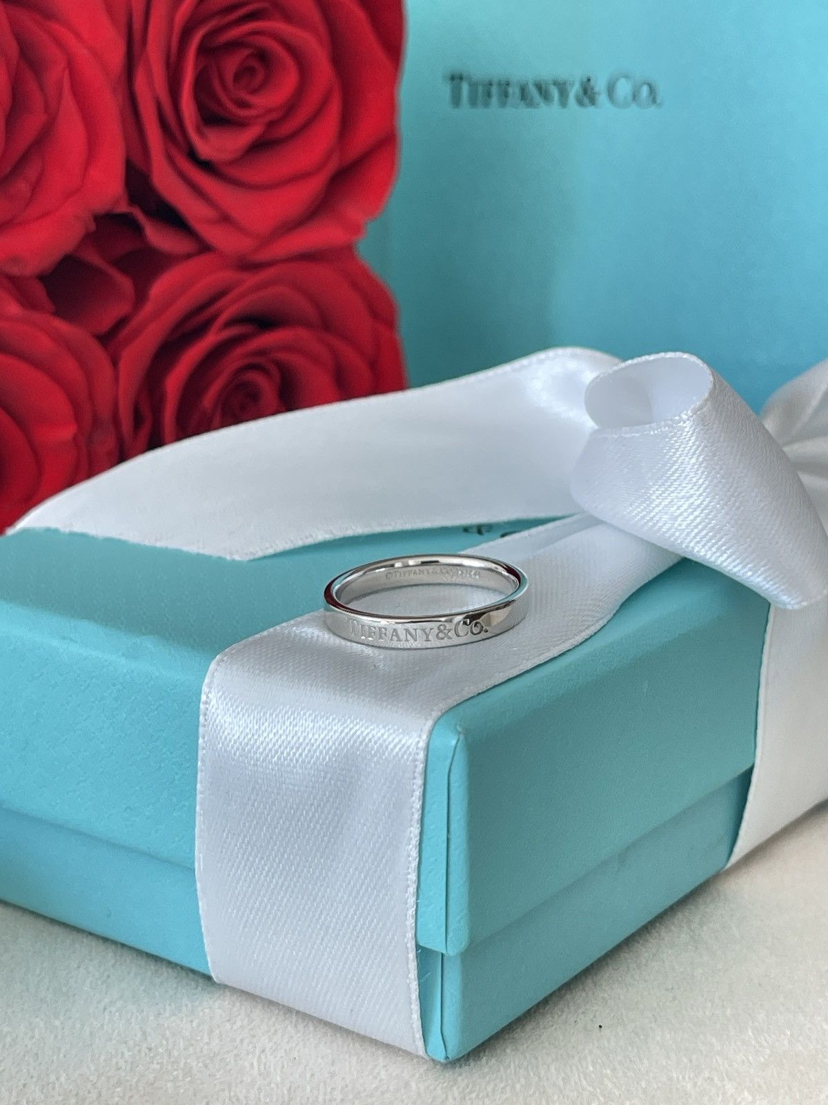 Tiffany & Co. ️ Tiffany & Co. Flat Band Ring in Platinum 6.75 NEW $1500 Size ONE SIZE - 2 Thumbnail