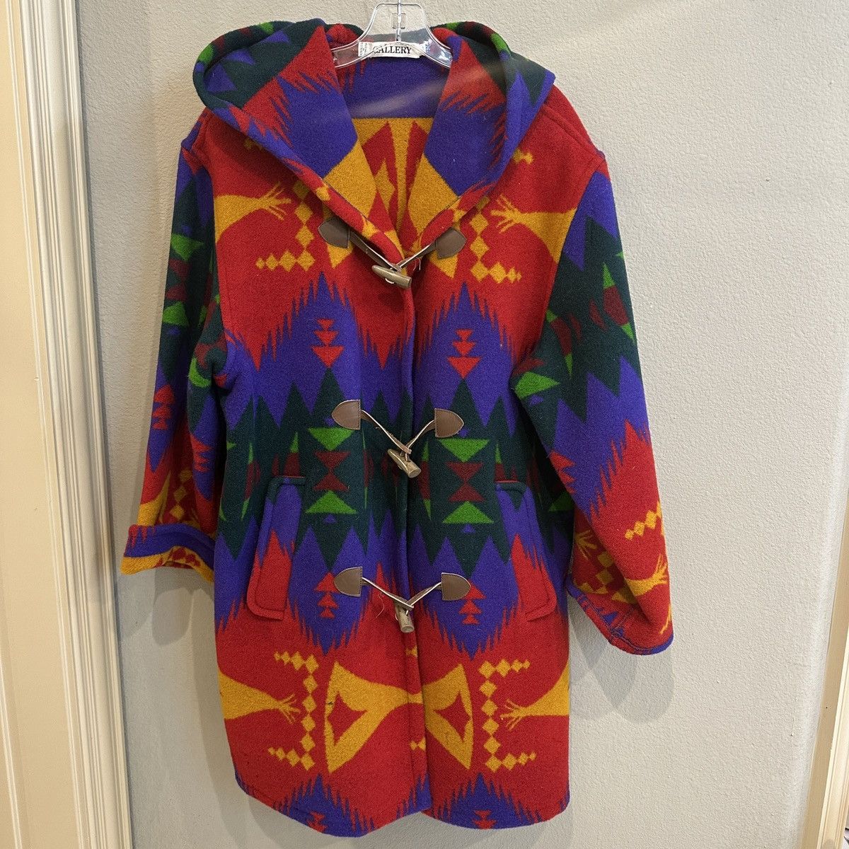 Other Gallery | L | Multi color wester motif Wool over coat car Size L / US 10 / IT 46 - 1 Thumbnail