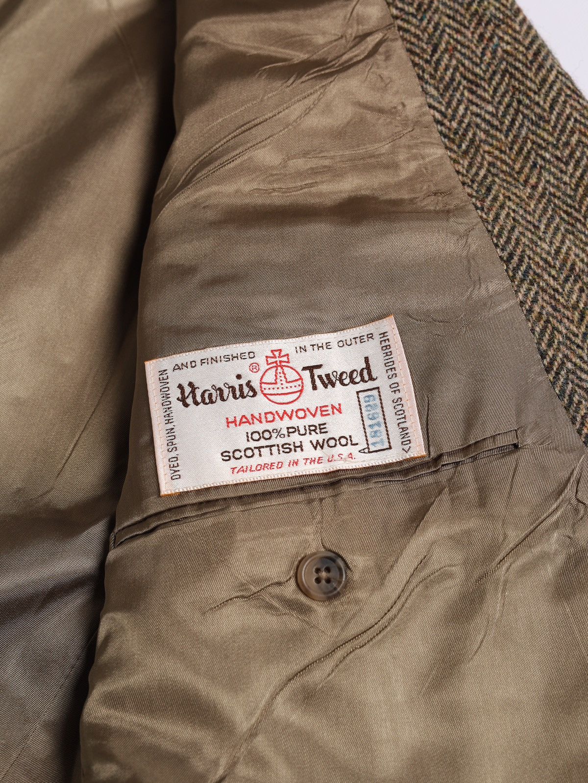 Harris Tweed Harris Tweed Orvis USA Wool Blazer Jacket Herringbone Huntin Size 46L - 20 Thumbnail