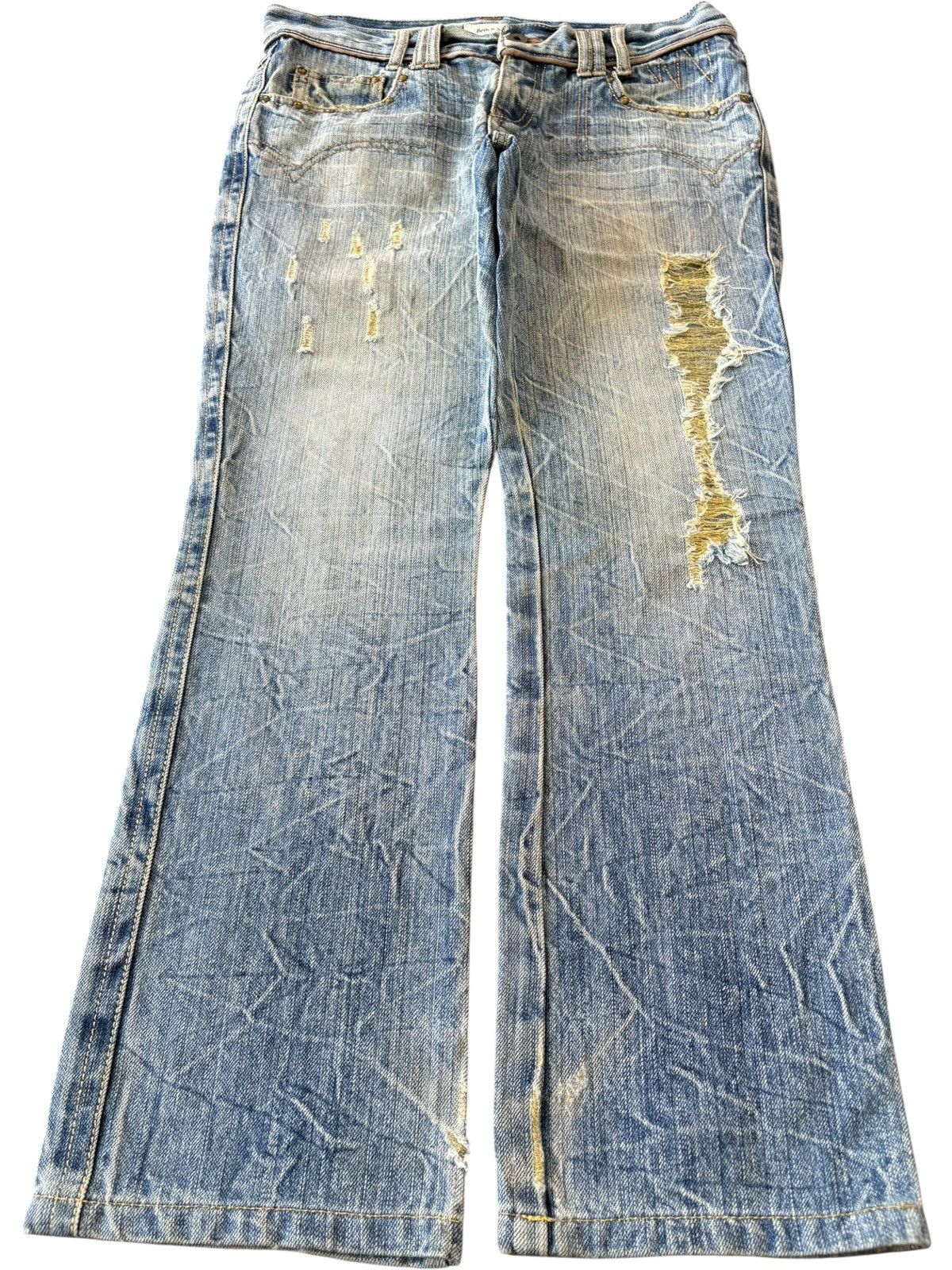 Hysteric Glamour Vintage Japanese Brand Crack Fade Distressed Bootcut Jeans Size 32" / US 10 / IT 46 - 1 Thumbnail
