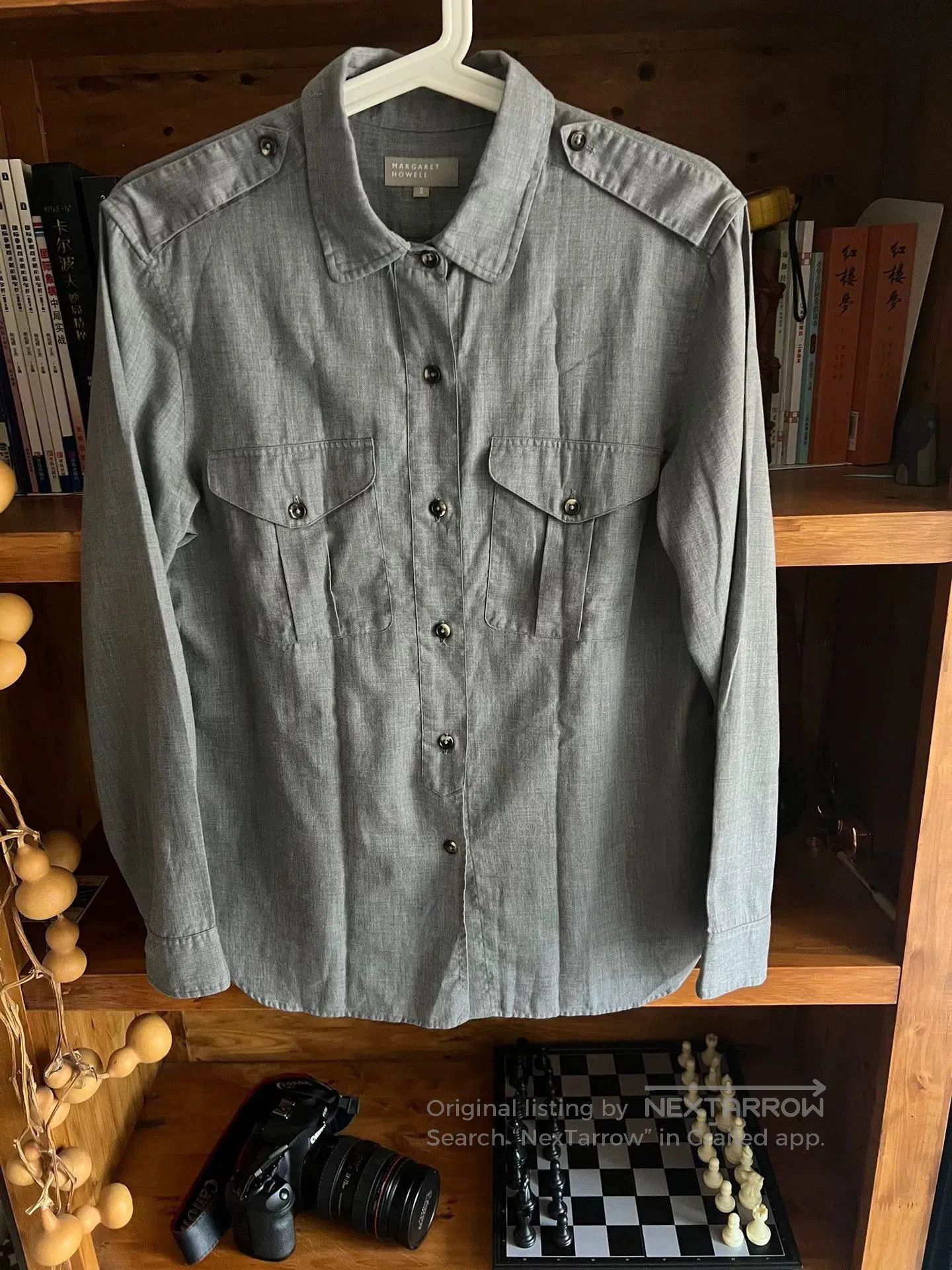 Margaret Howell Margaret Howell Gray Horn Button Work Shirt. Size US M / EU 48-50 / 2 - 4 Thumbnail