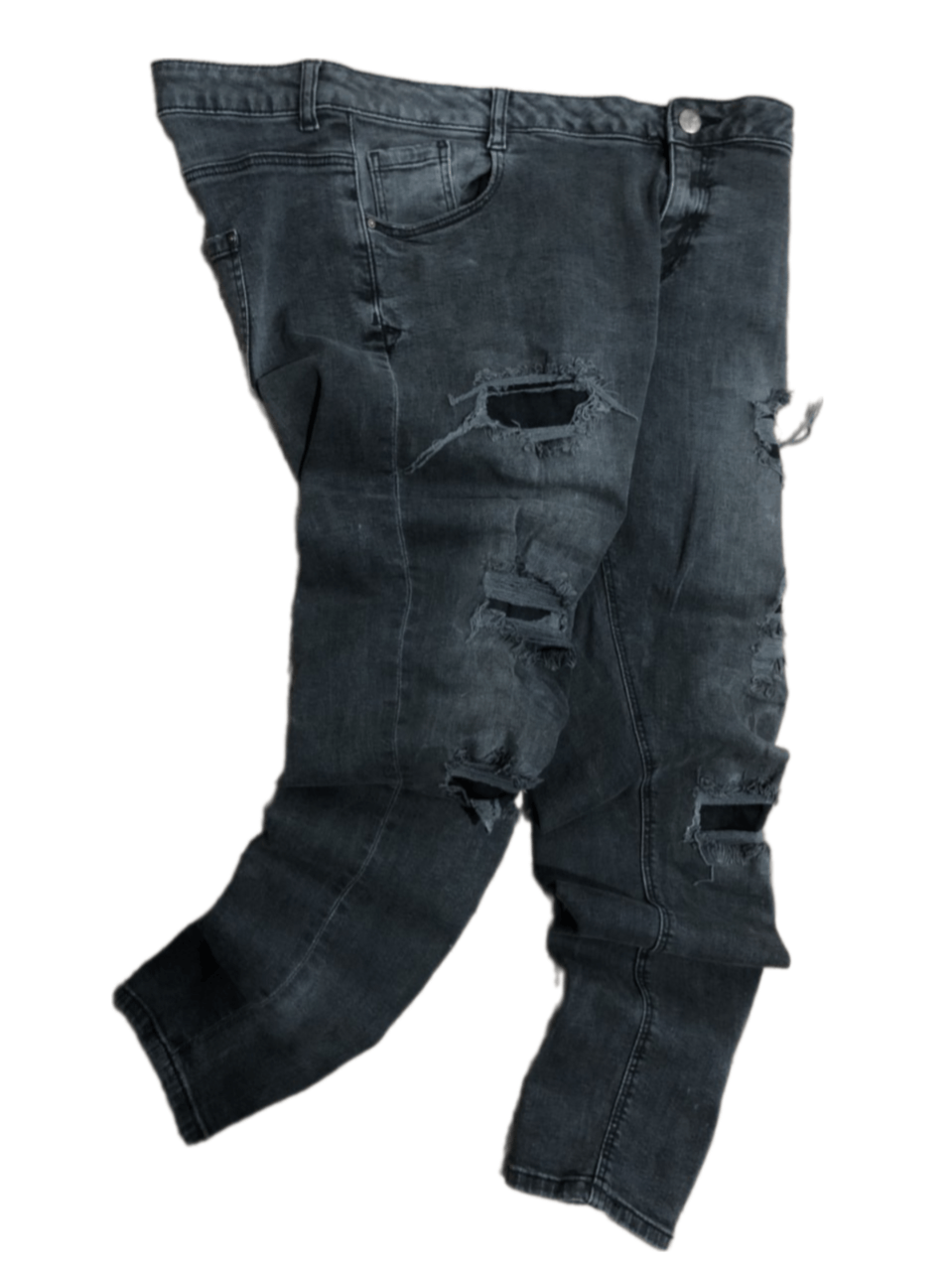 image of Avant Garde Washed Old Big Print Flare Jeans Retro in Grey, Men's (Size 33)