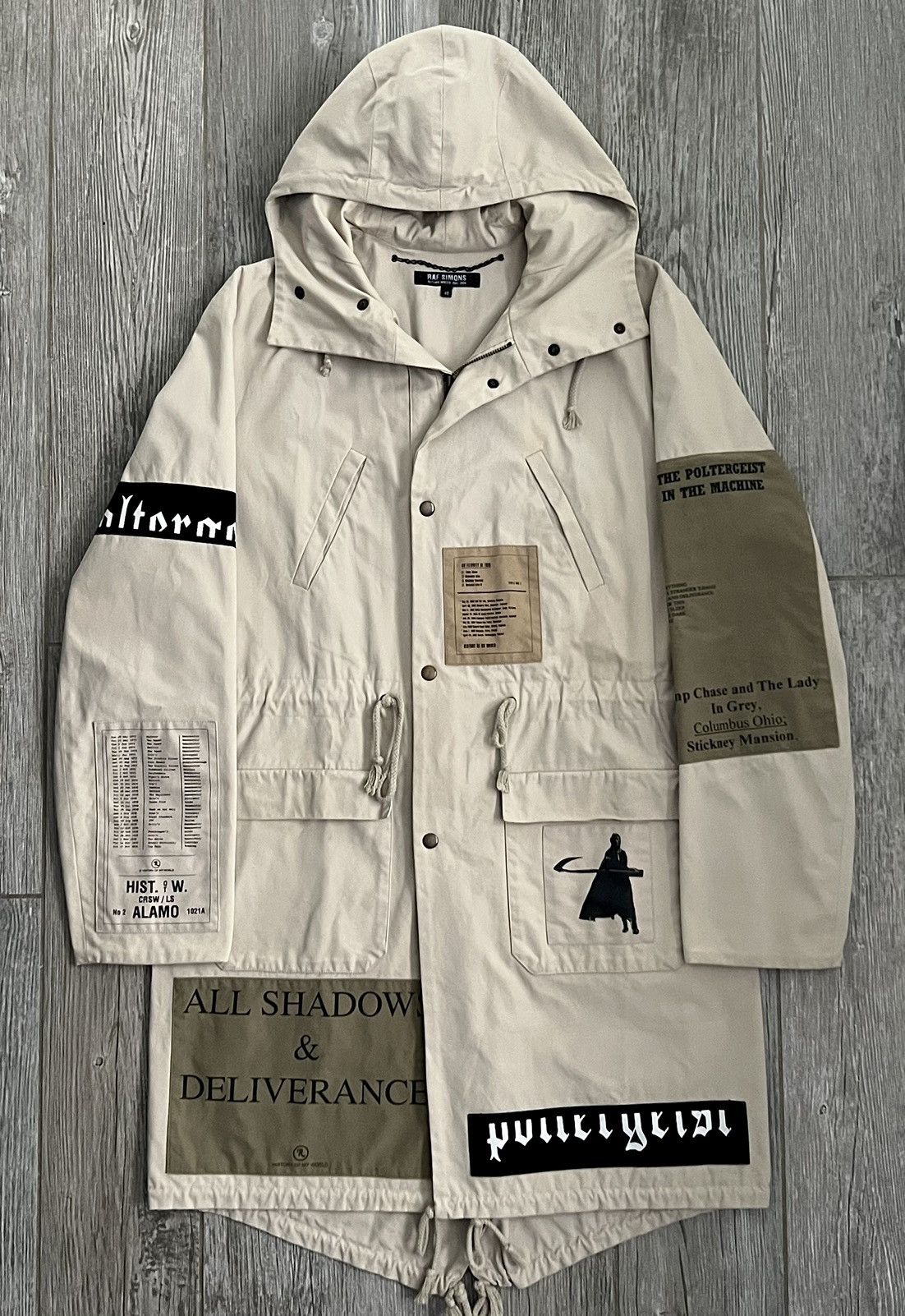 image of Aw2005-2006 Raf Simons Poltergeist Tan Sample Runway Parka, Men's (Size XL)